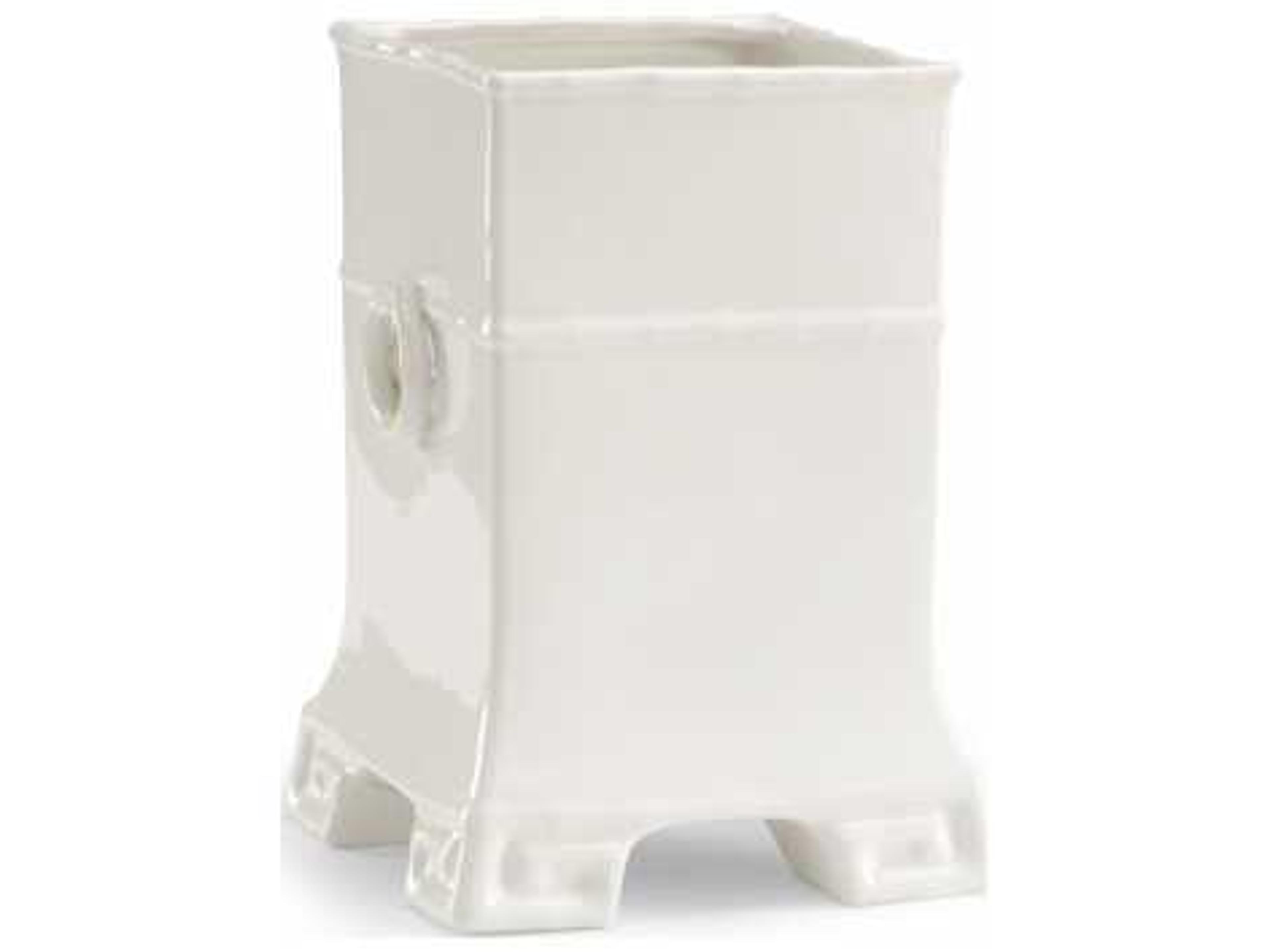 Off White Glaze Greek Key Vase