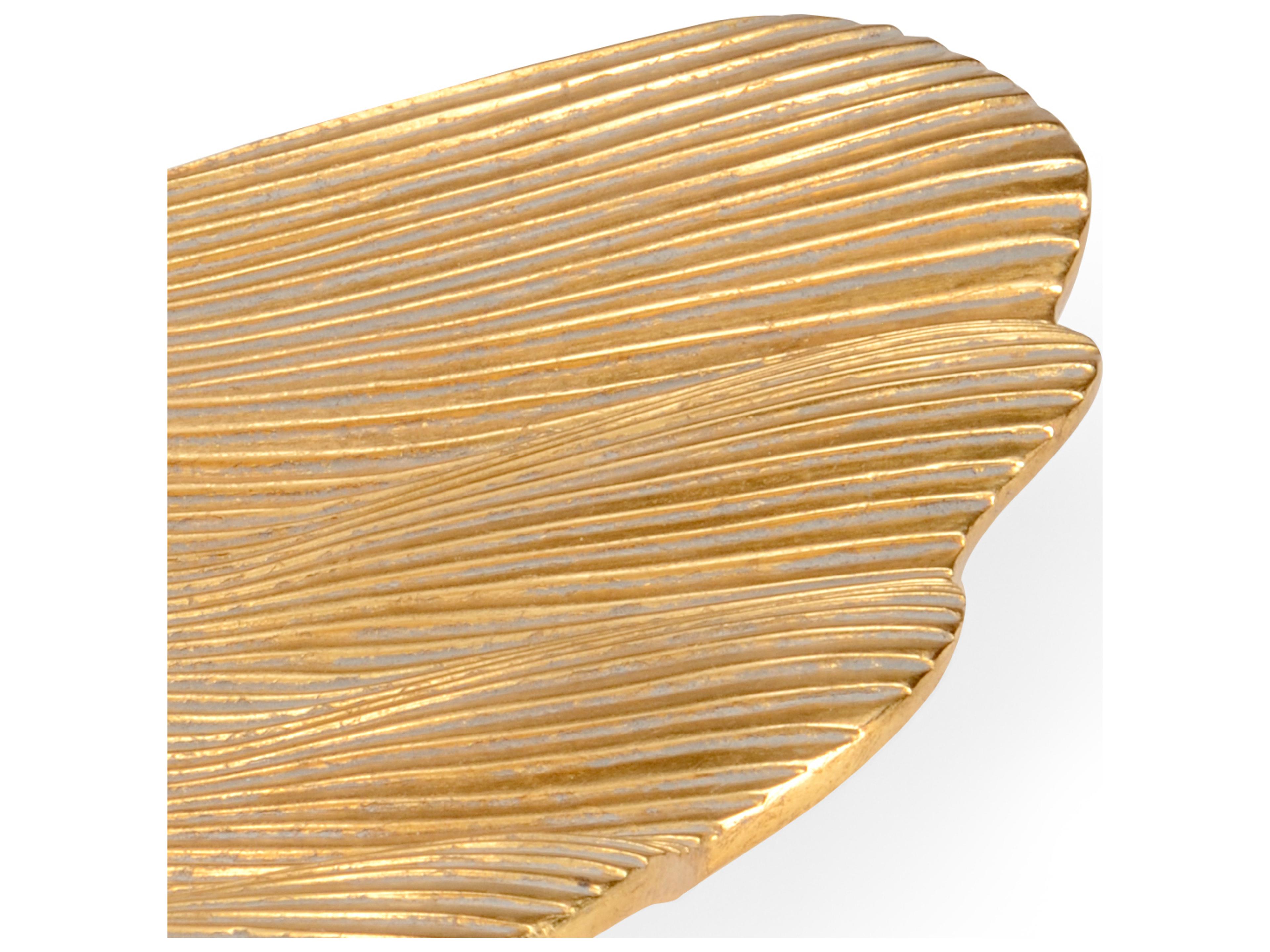 Chelsea House Elizabeth Wicker Lotus Leaf Trays - Gold