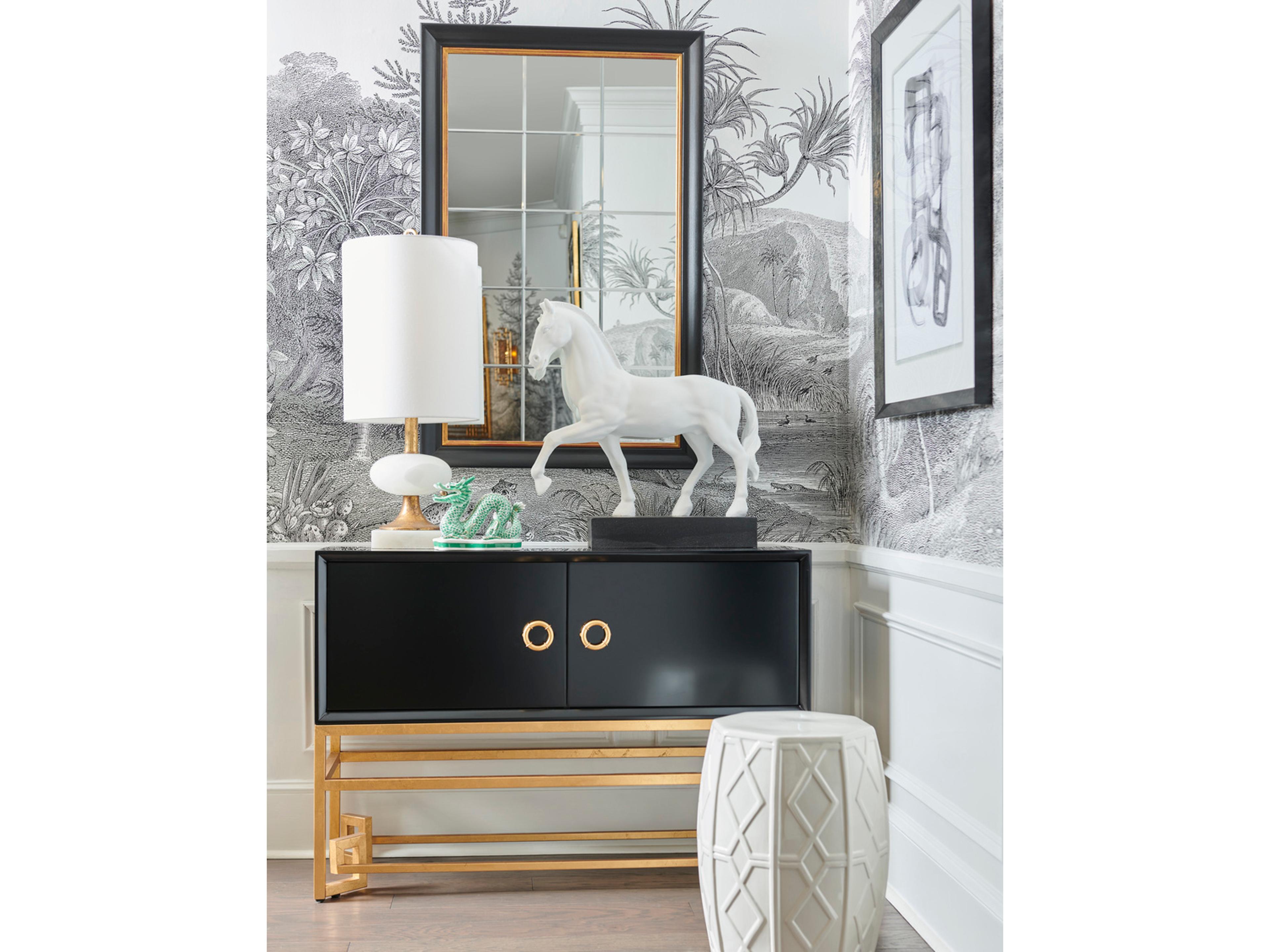 Chelsea House Black Gold Leaf Accent Chest
