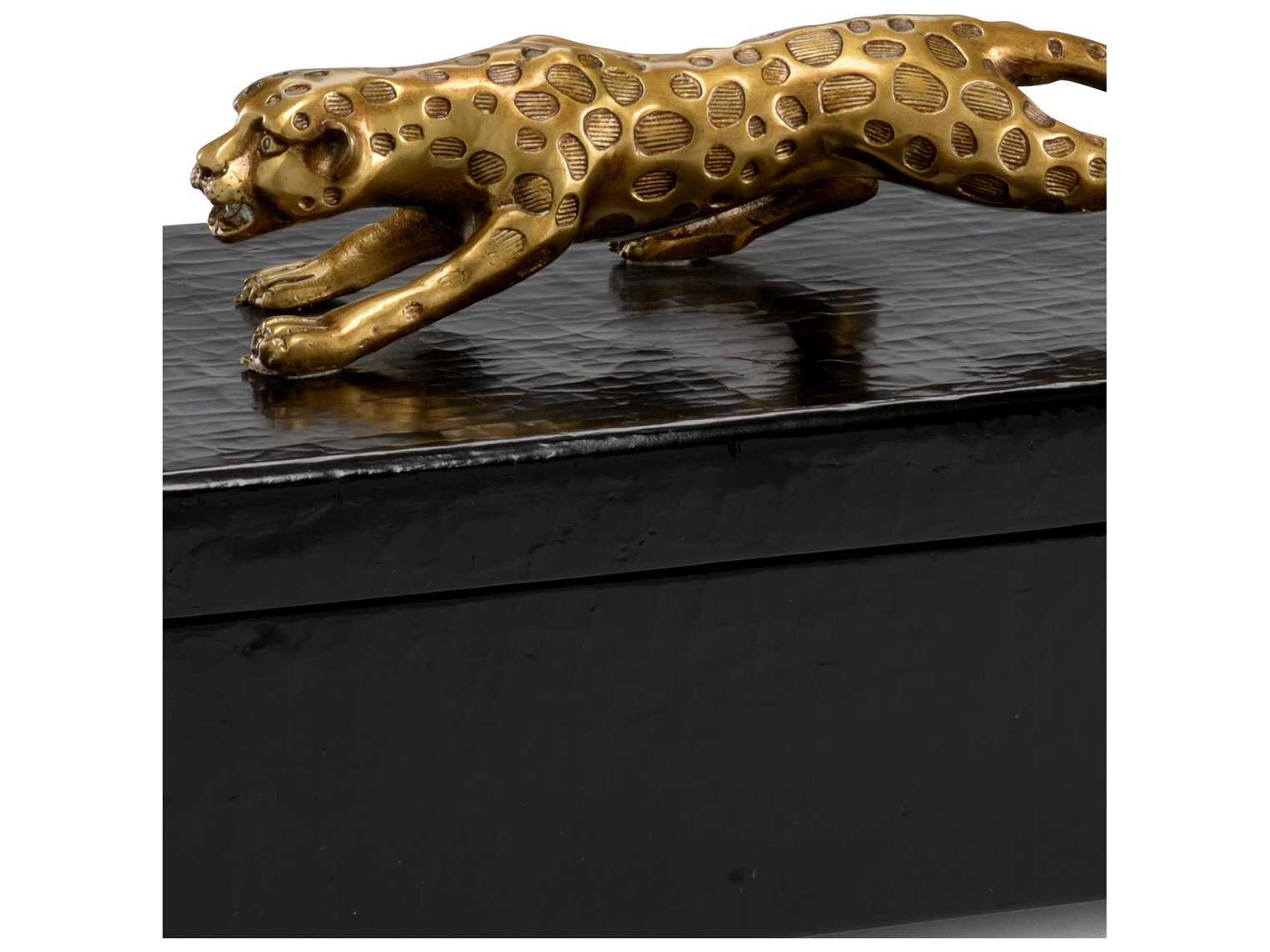 Chelsea House Antique Gold / Black Cheetah Jewelry Box