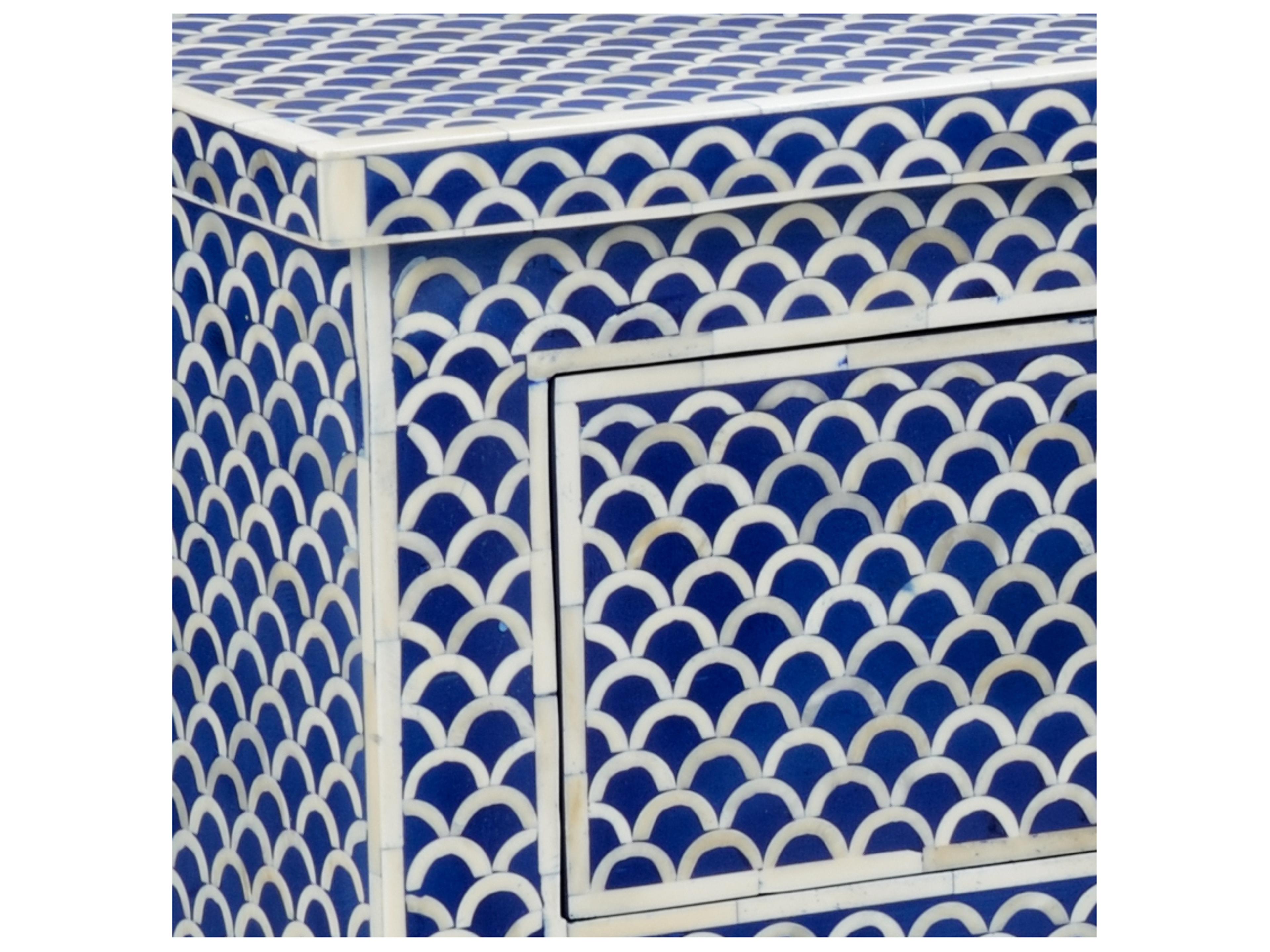 Chelsea House New London Rectangular Wood Blue White Console -