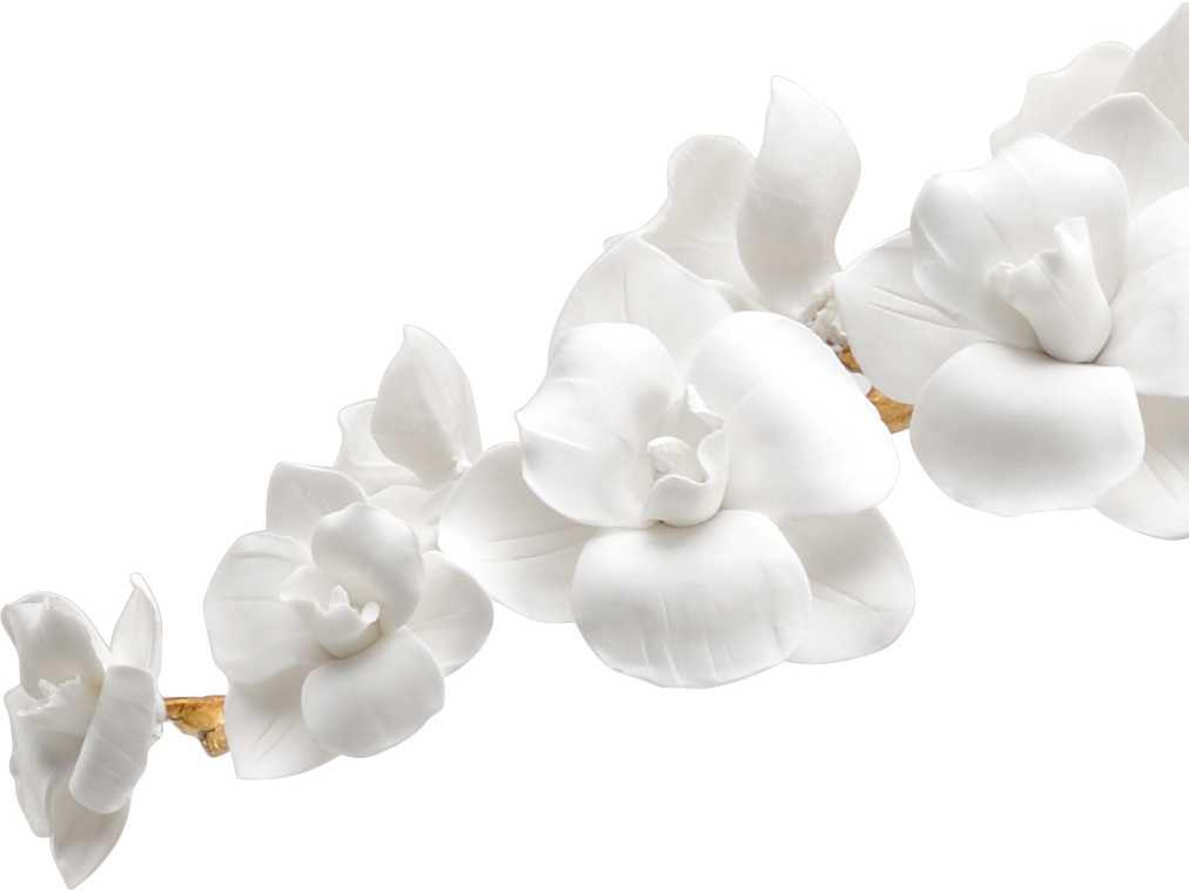 Chelsea House Orchid Antique Gold Leaf Stem