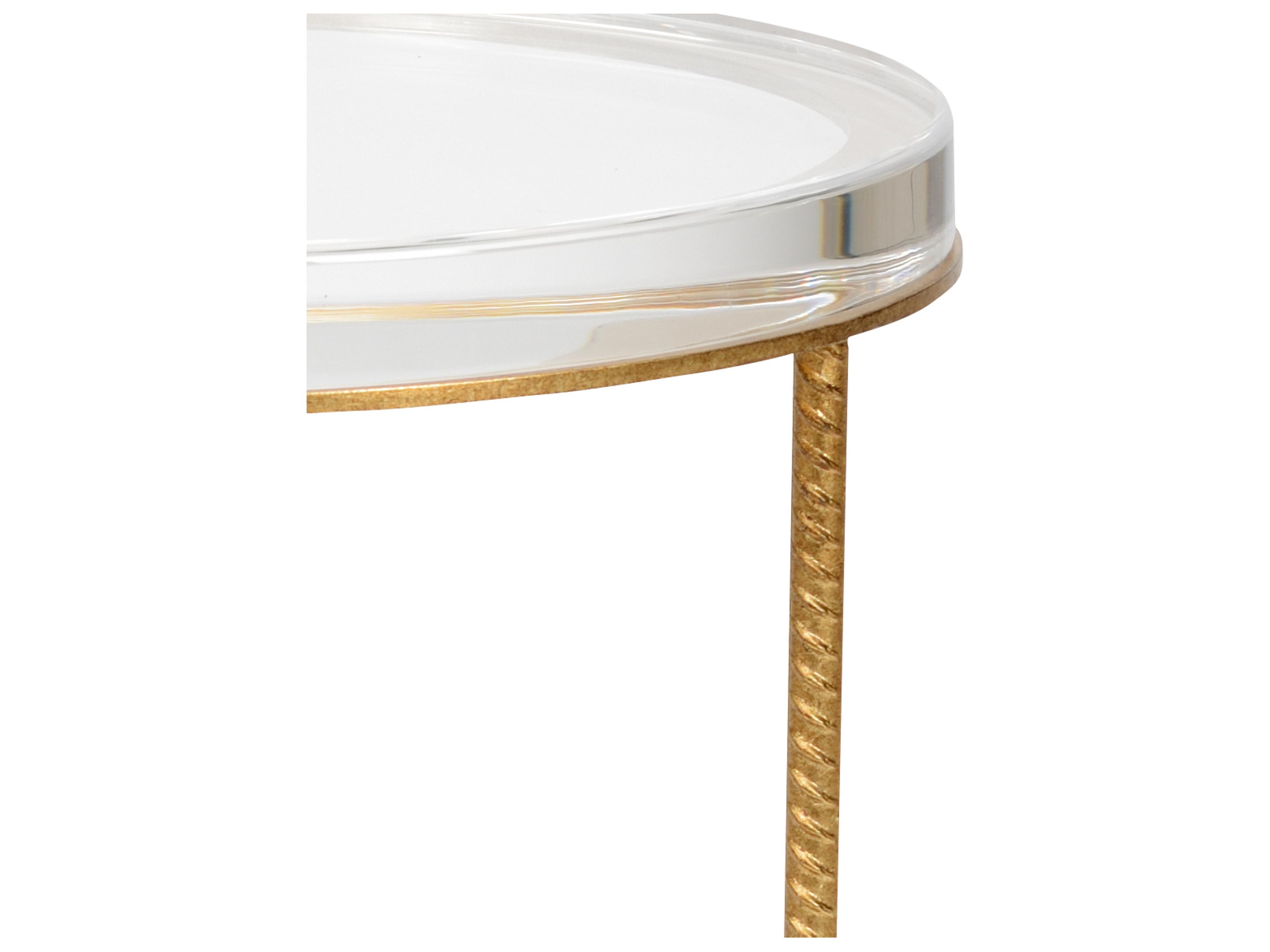 Chelsea House Bradshaw Orrell Yonkers Round Gold Clear Side Table - Acrylic