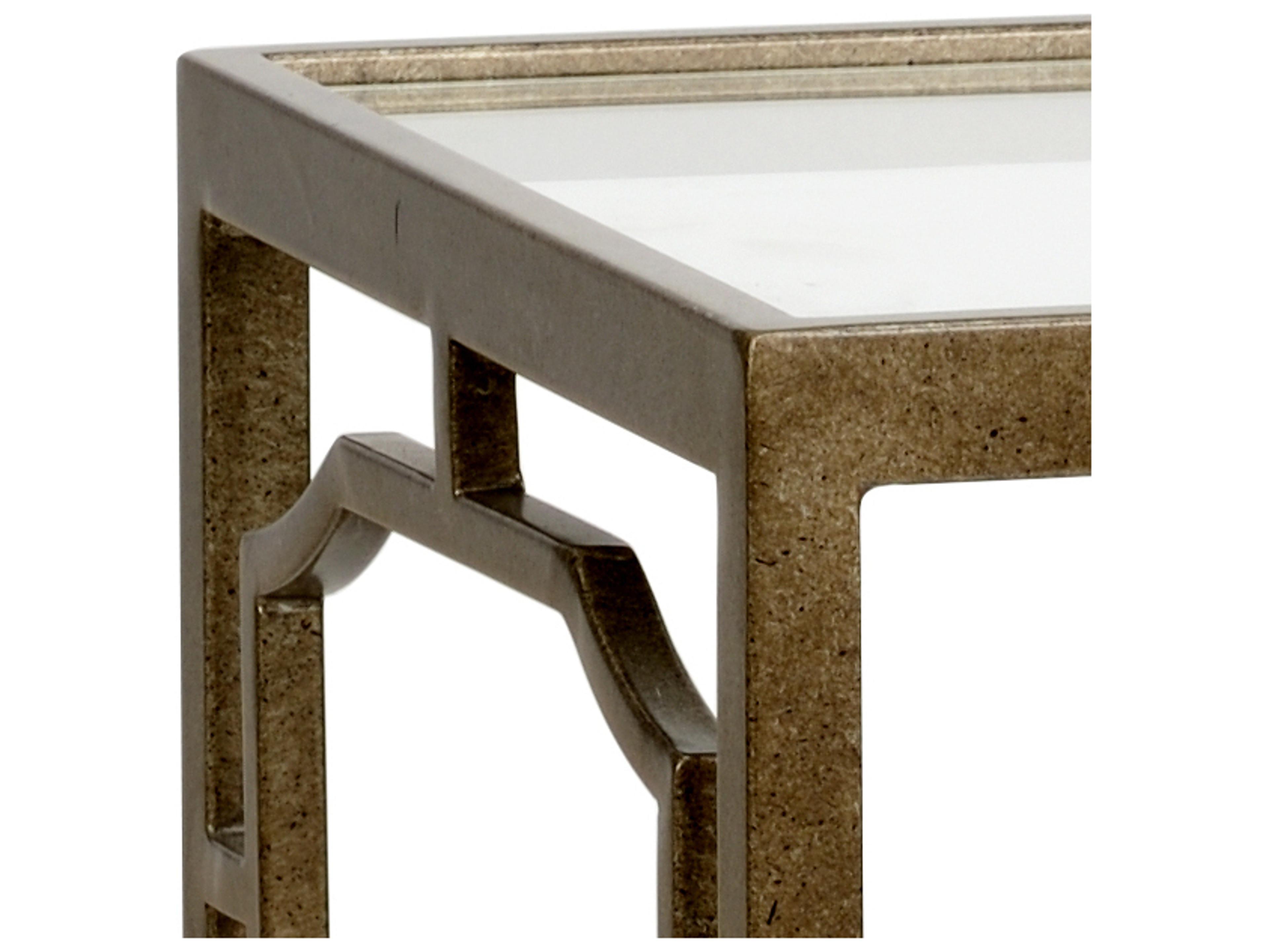 Chelsea House French Rectangular Glass Black Side Table - Bronze