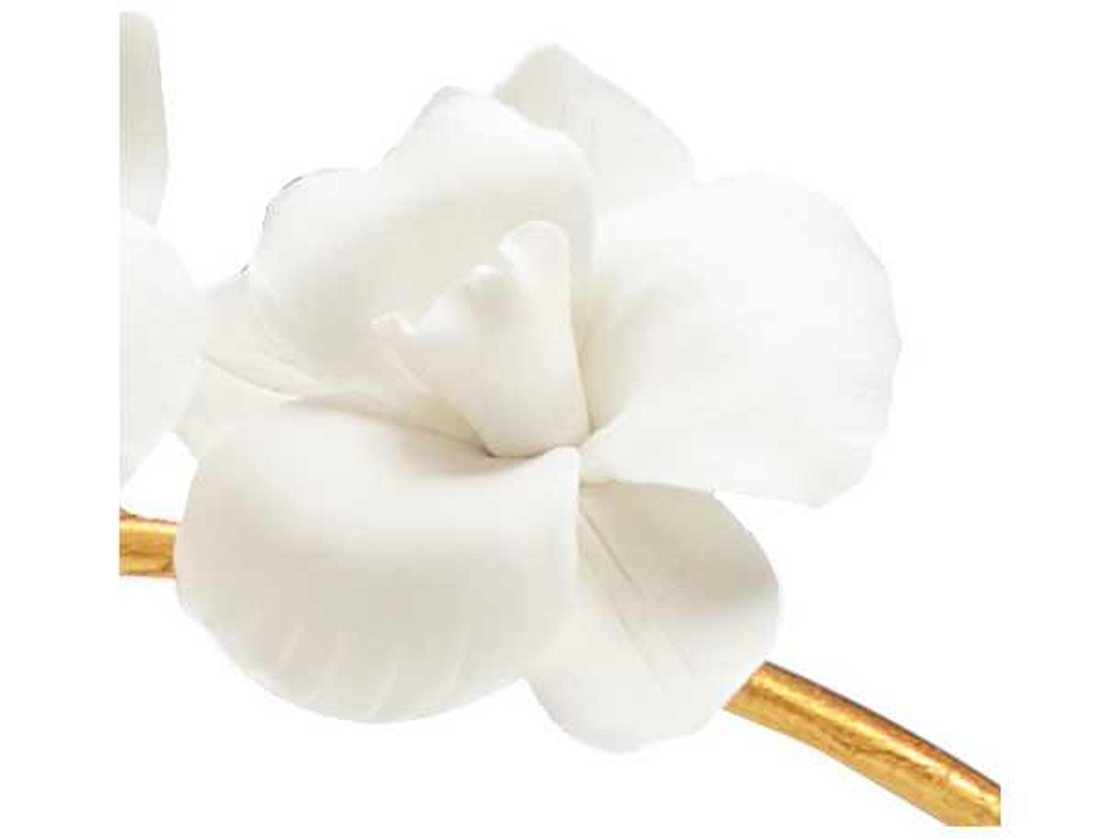 Chelsea House Orchid White with Antique Gold Leaf Sculpture