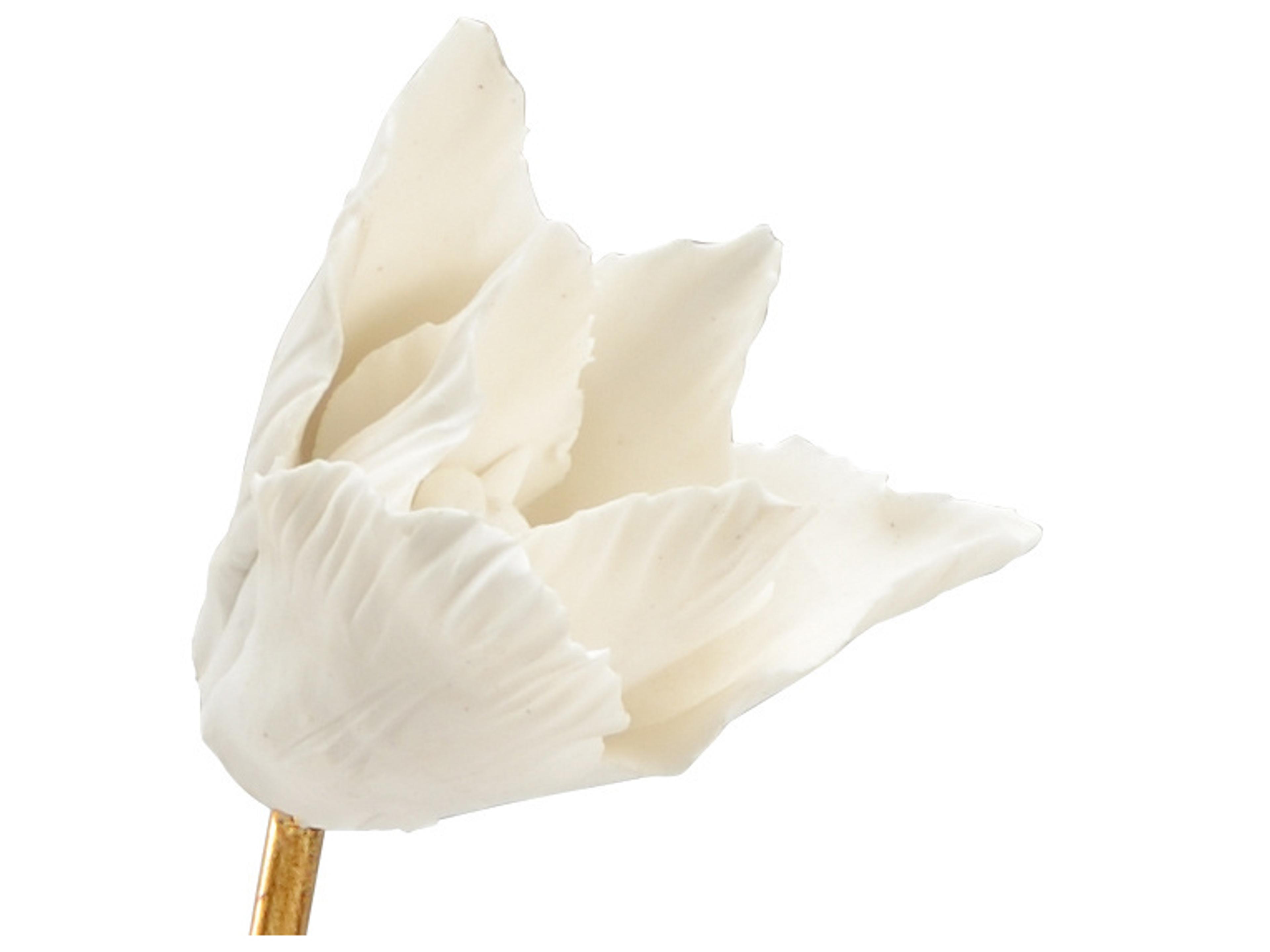 Chelsea House Antique Gold Leaf / White Glaze Tulip Sculpture