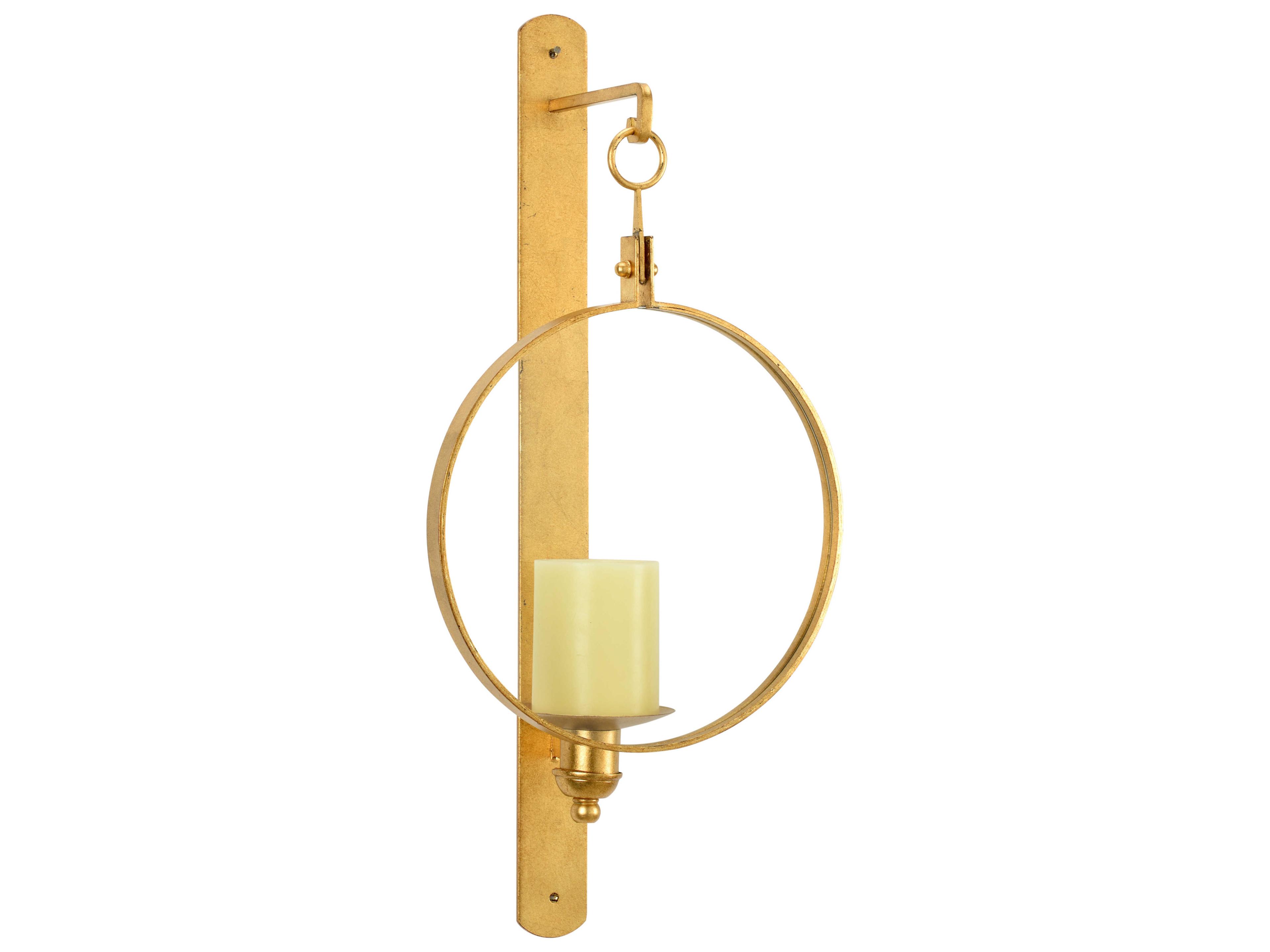 Leggit Antique Gold Leaf / Clear Candle Holder Sconce