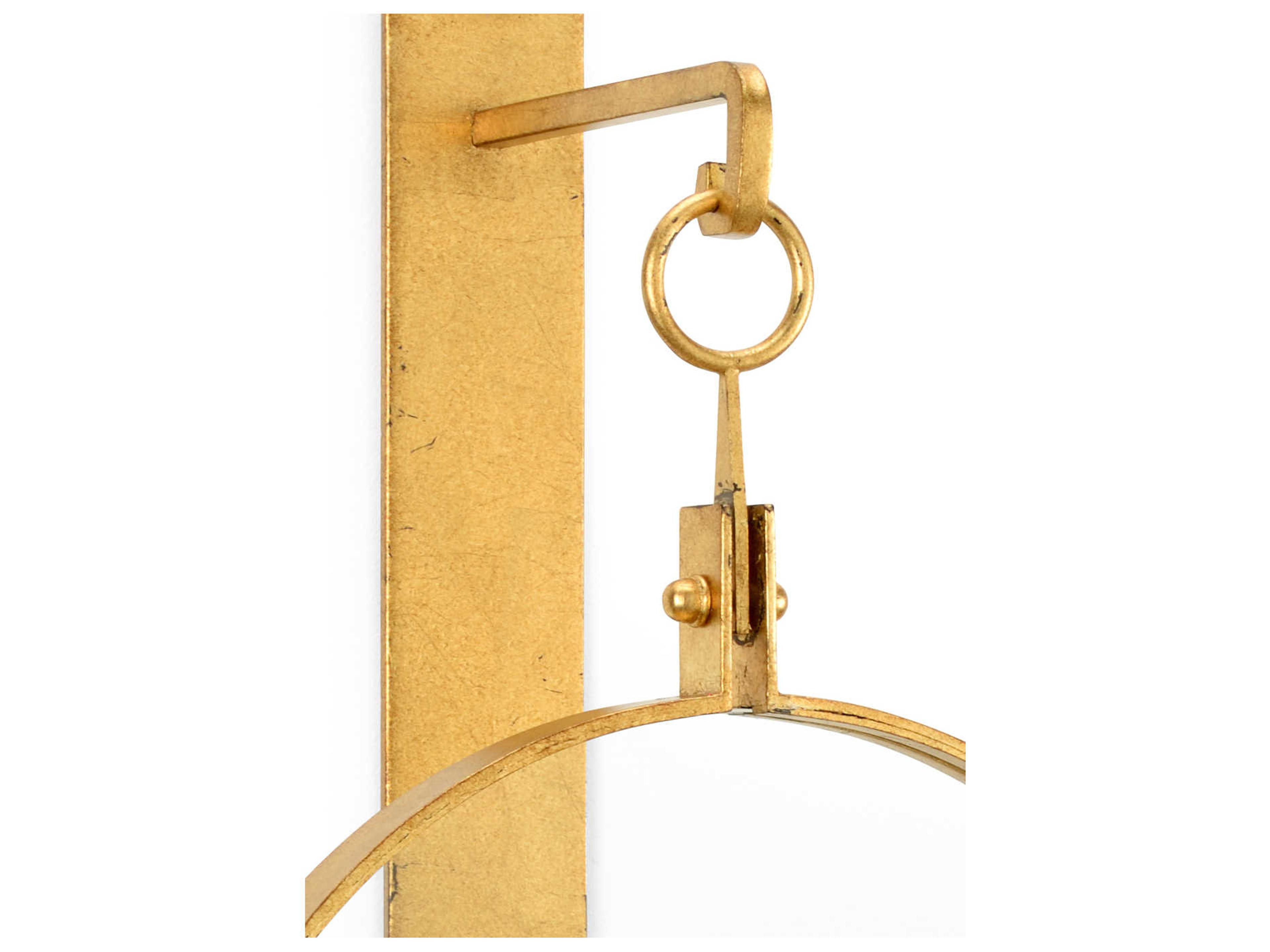 Chelsea House Leggit Antique Gold Leaf / Clear Candle Holder Sconce