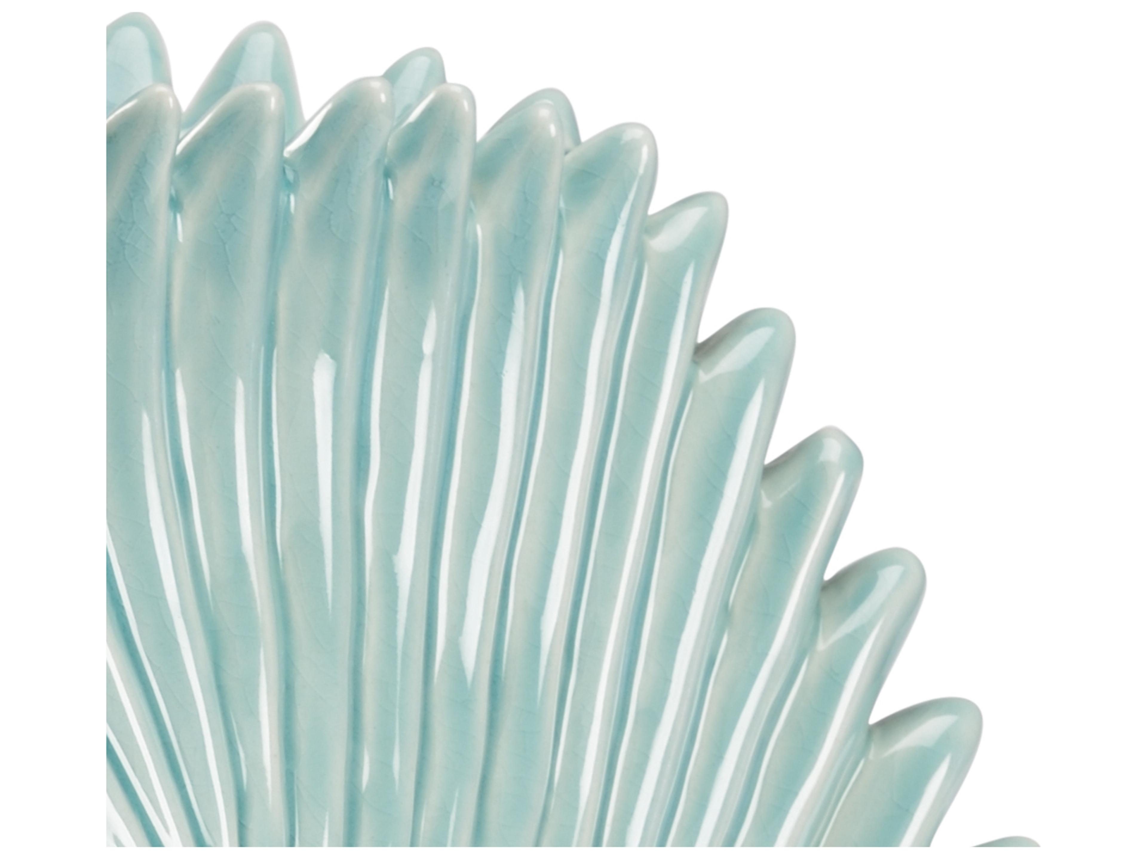Chelsea House Palm Leaf Vase - Seafoam
