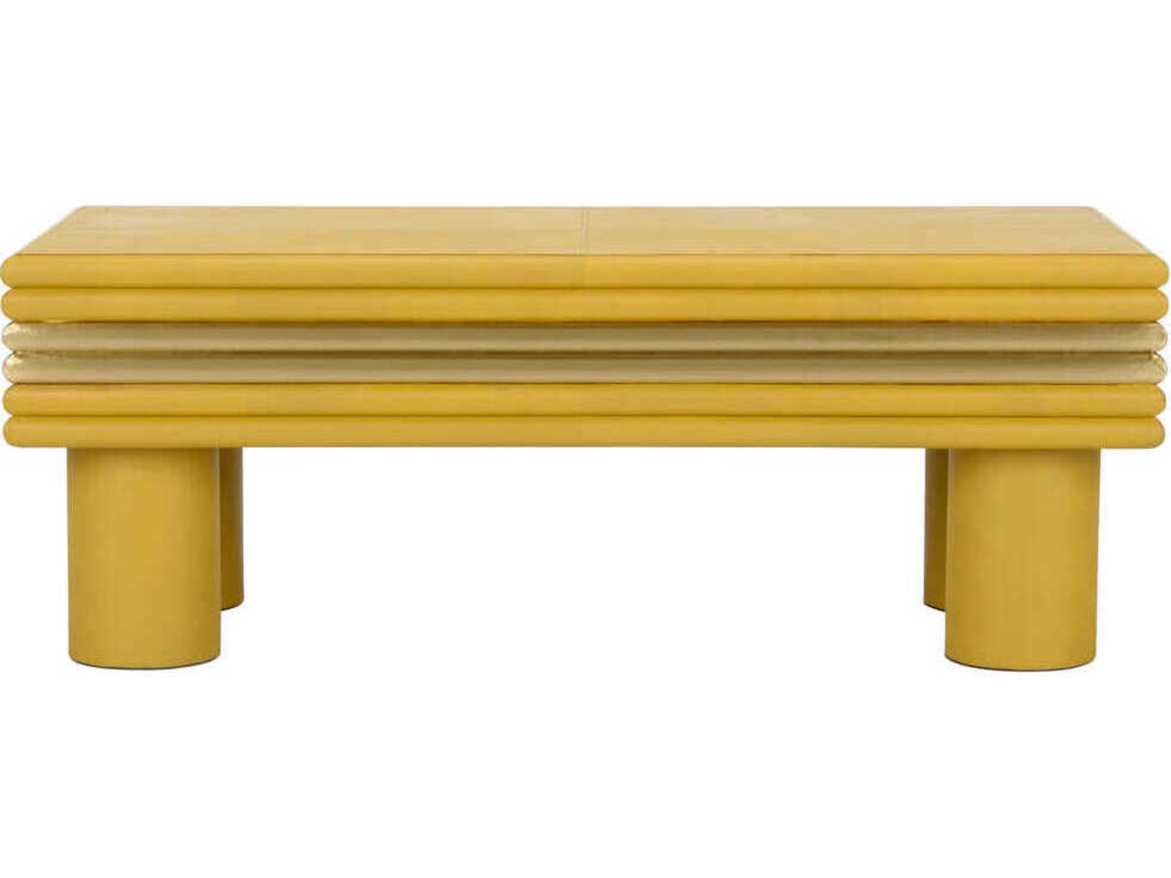 Chelsea House Coulter Rectangular Leather Mustard Coffee Table