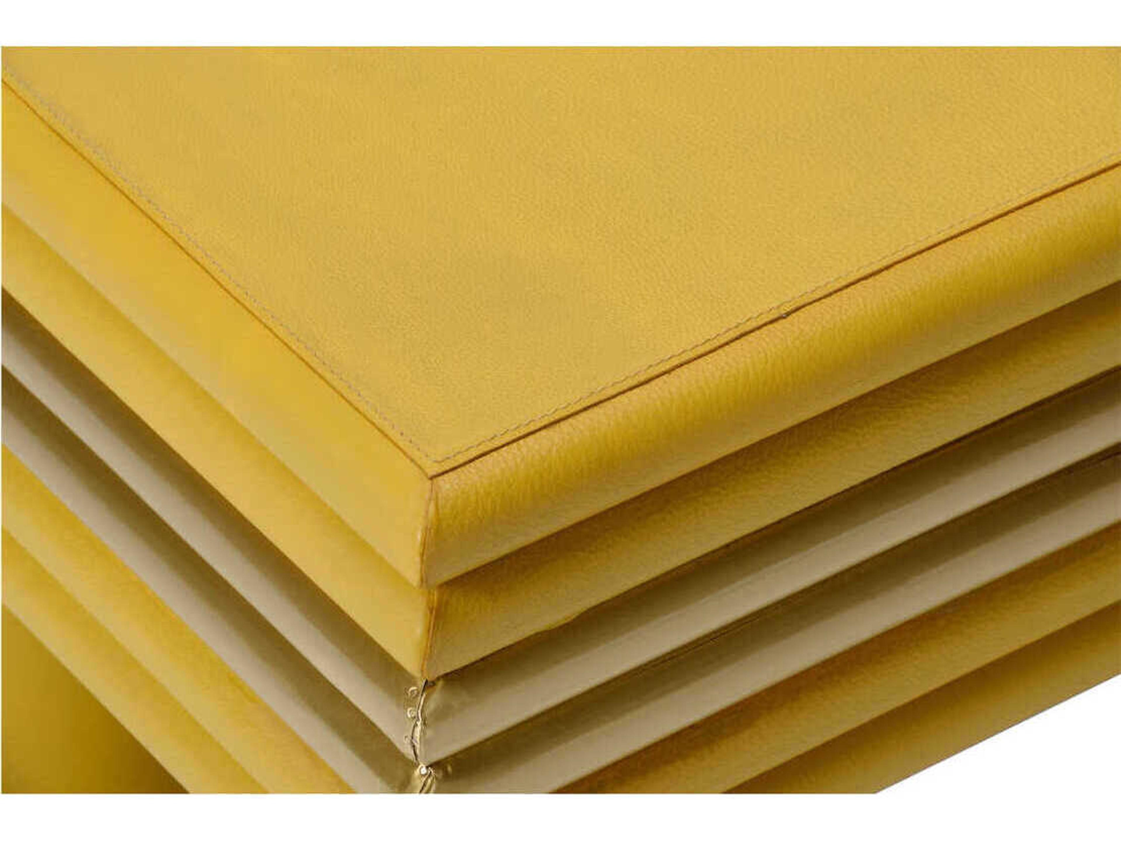 Chelsea House Coulter Rectangular Leather Mustard Coffee Table