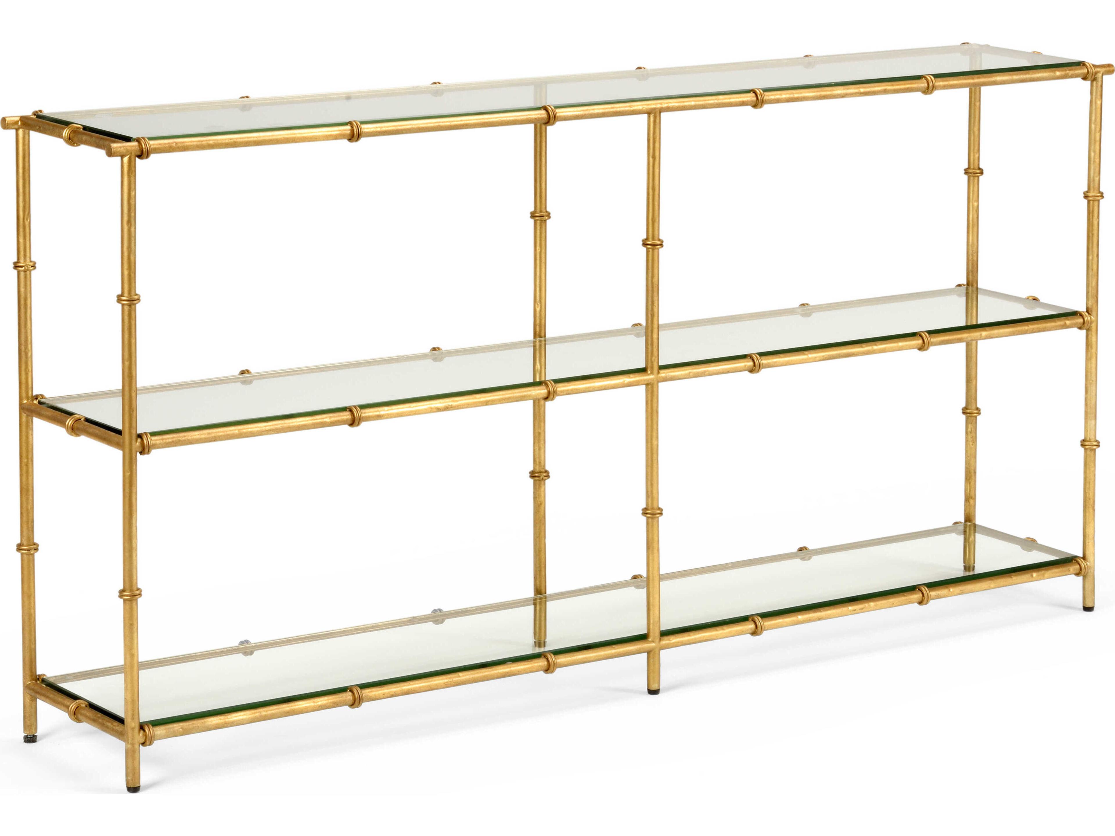 Claire Bell Lauren Rectangular Glass Gold Console