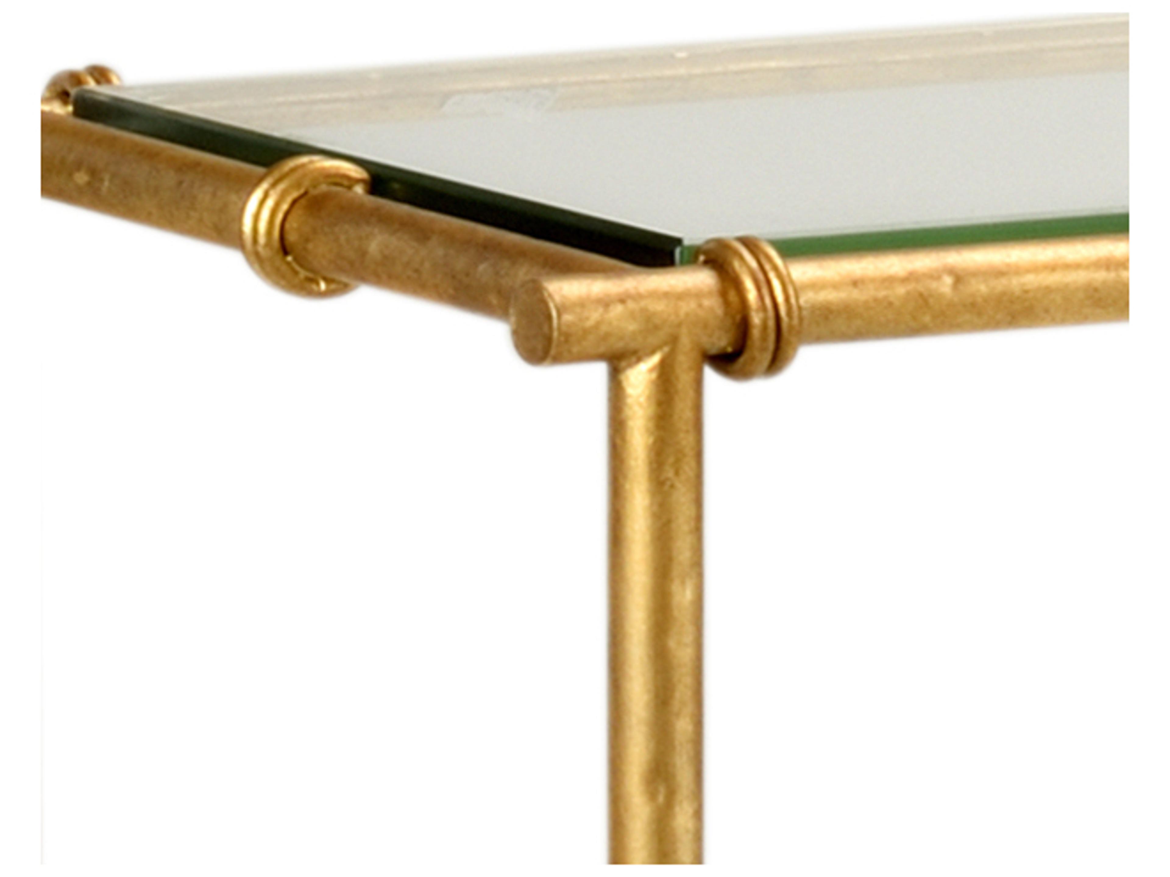 Chelsea House Claire Bell Lauren Rectangular Glass Gold Console