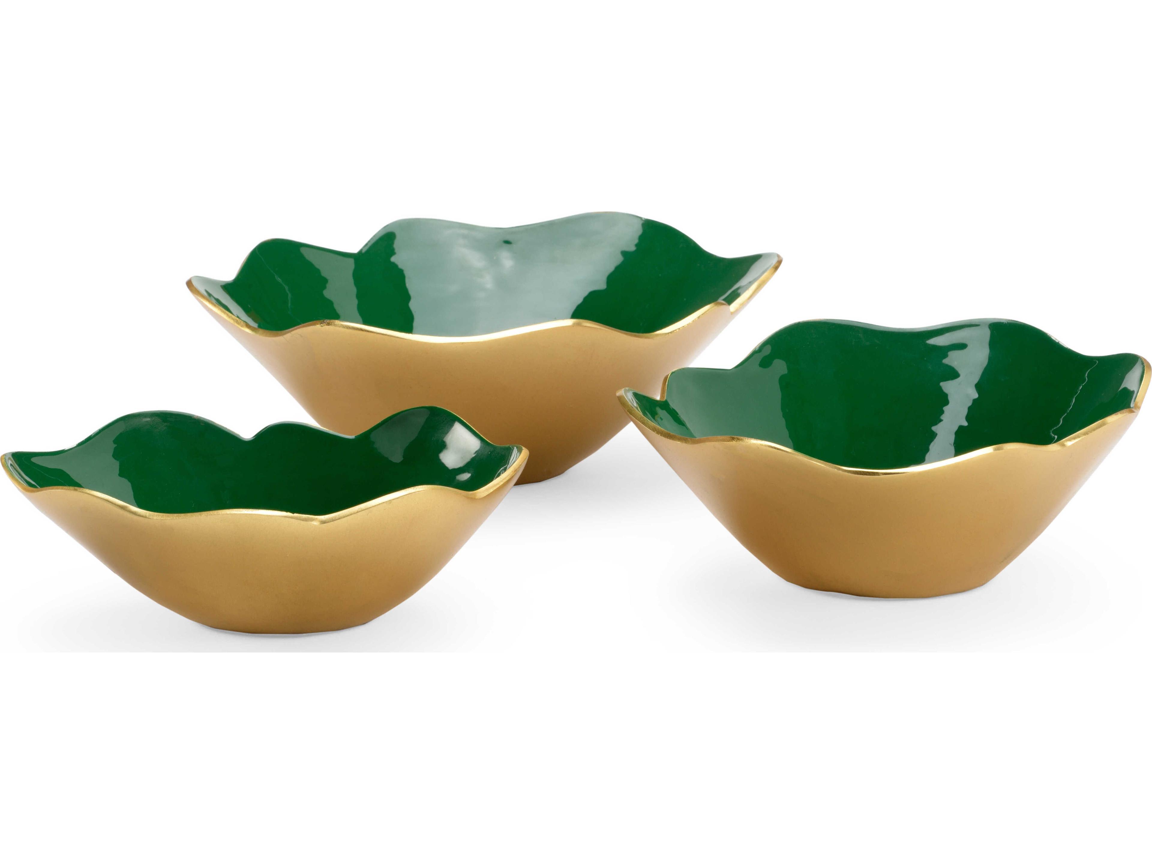 Chelsea House Emerald Enameled Bowls
