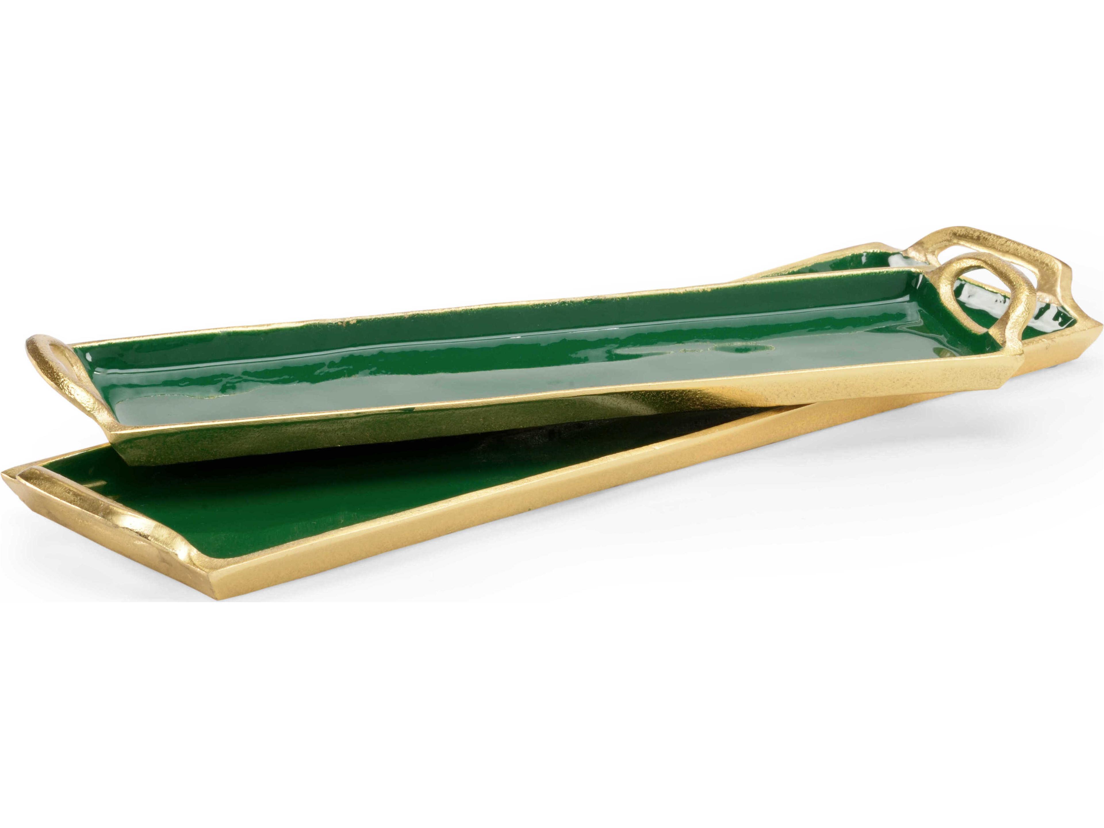 Chelsea House Emerald Enamel Trays