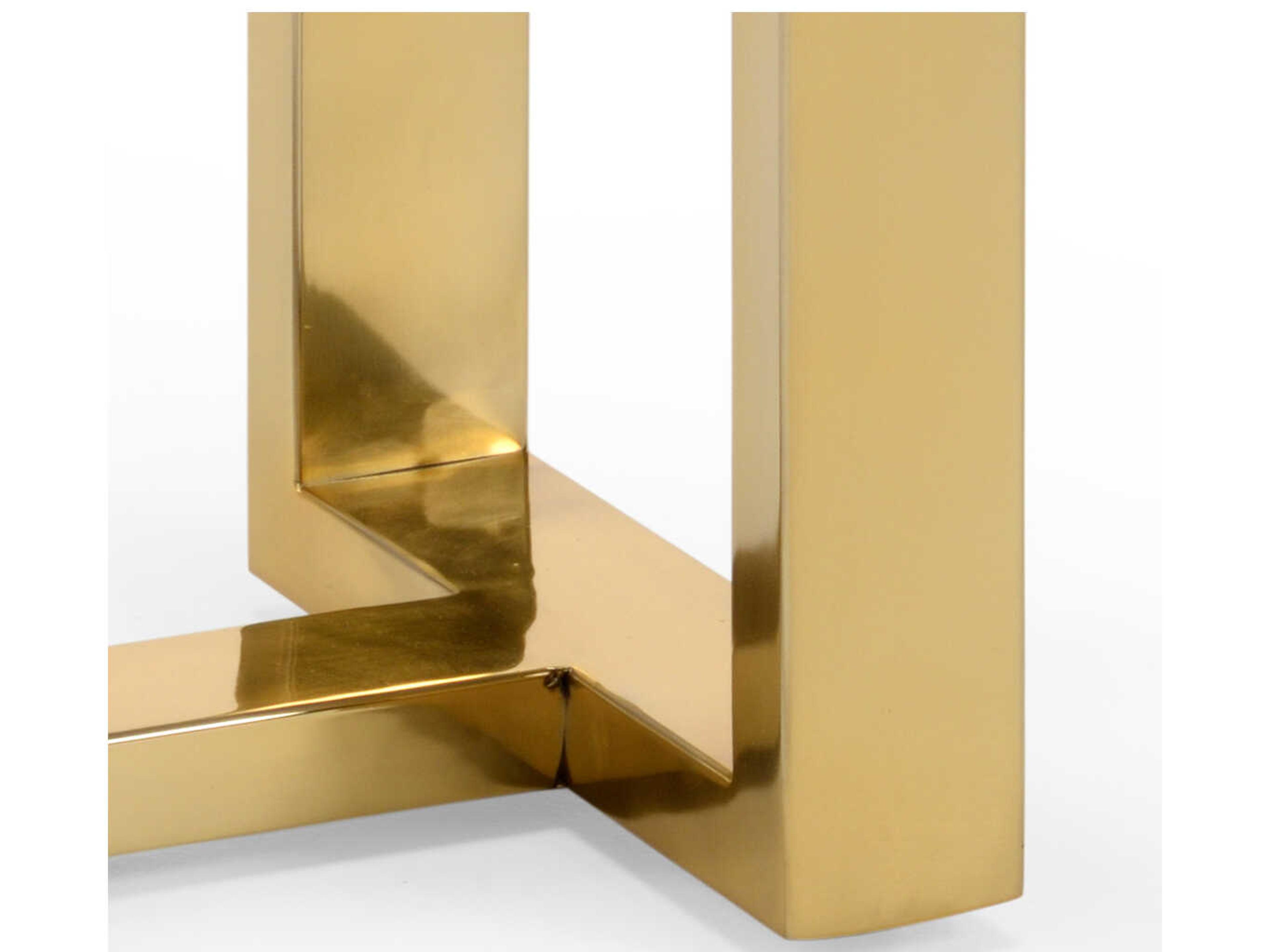 Chelsea House Rectangular Acrylic Polished Brass Clear End Table