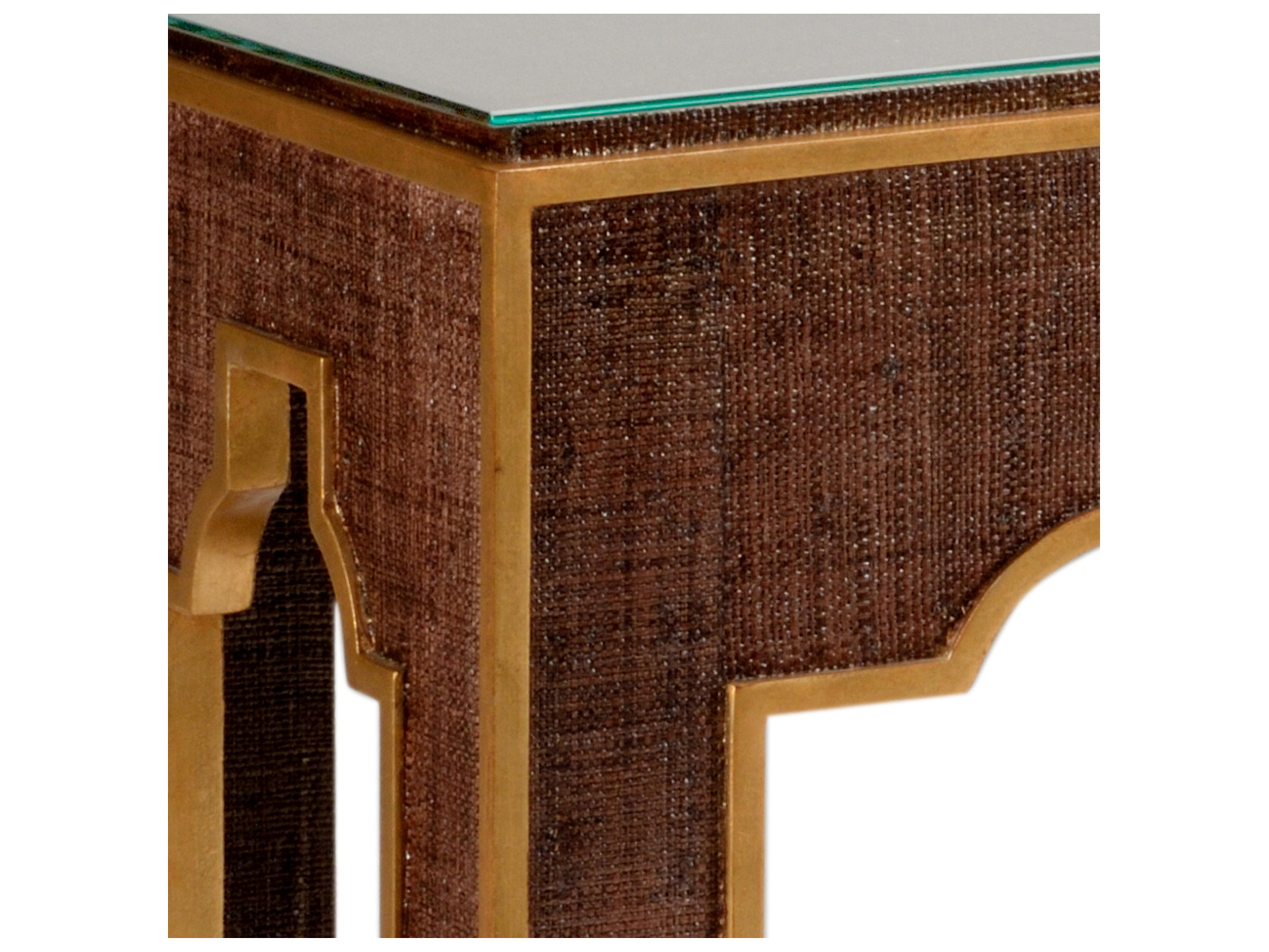 Chelsea House Jamie Merida Yangon Rectangular Glass Brown Gold Console -