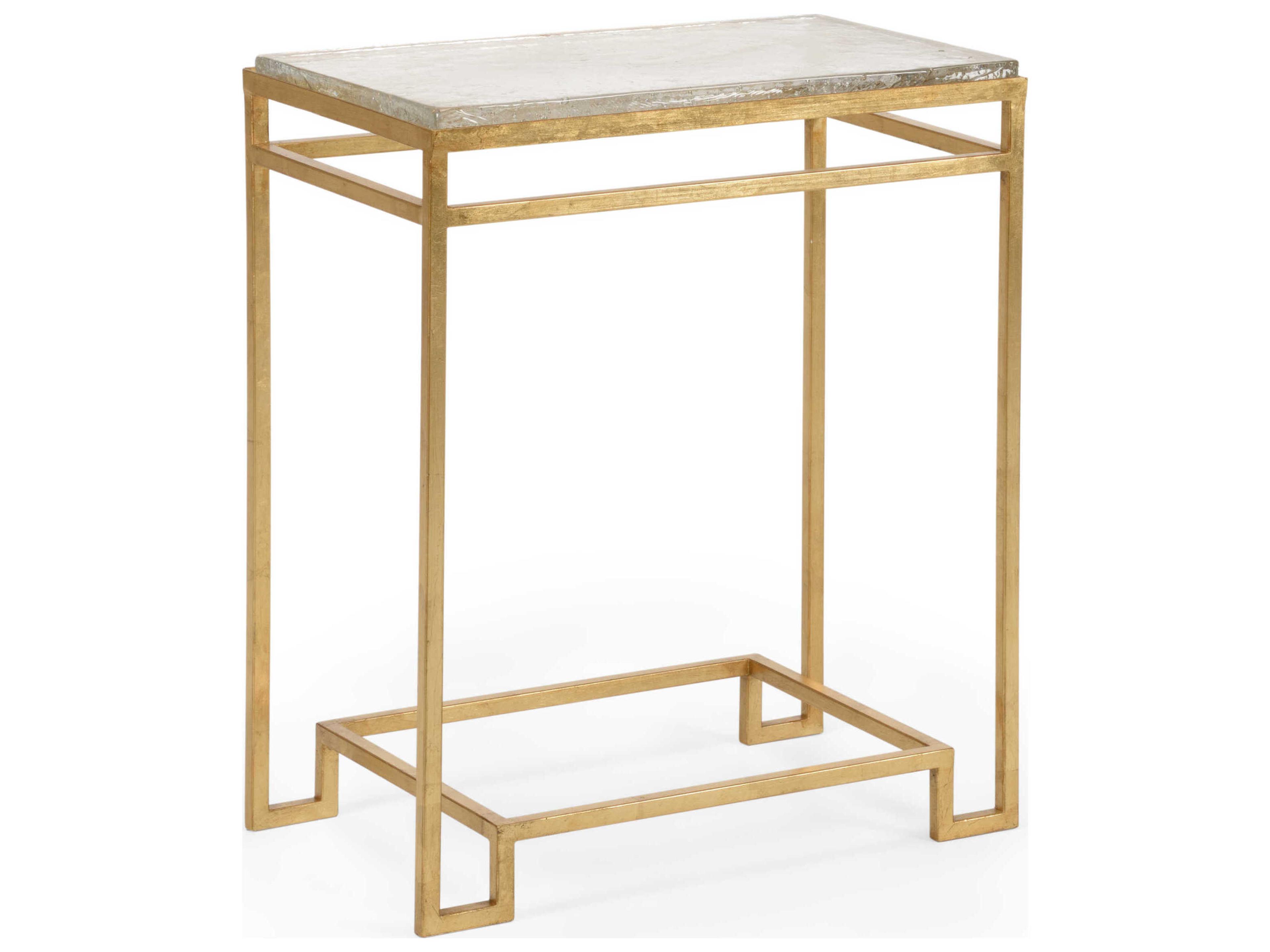Chelsea House Seed Glass Rectangular Side Table - Gold