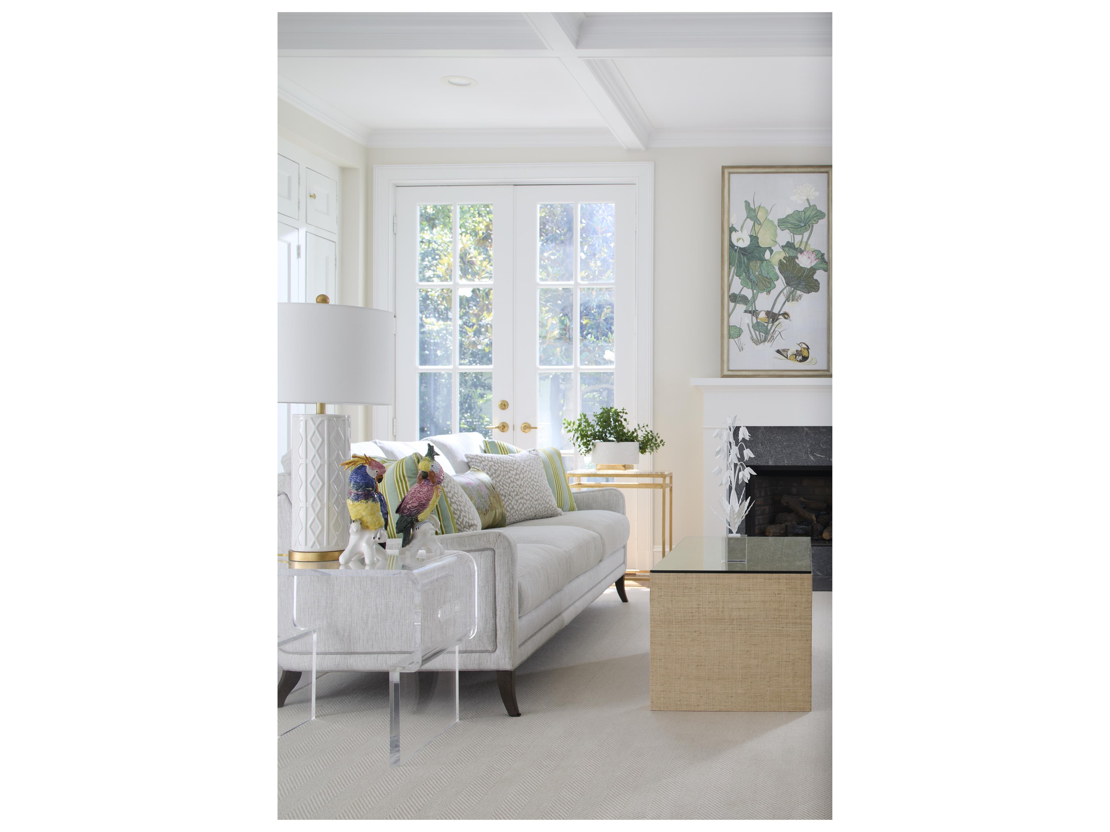 Chelsea House Seed Glass Rectangular Side Table - Gold