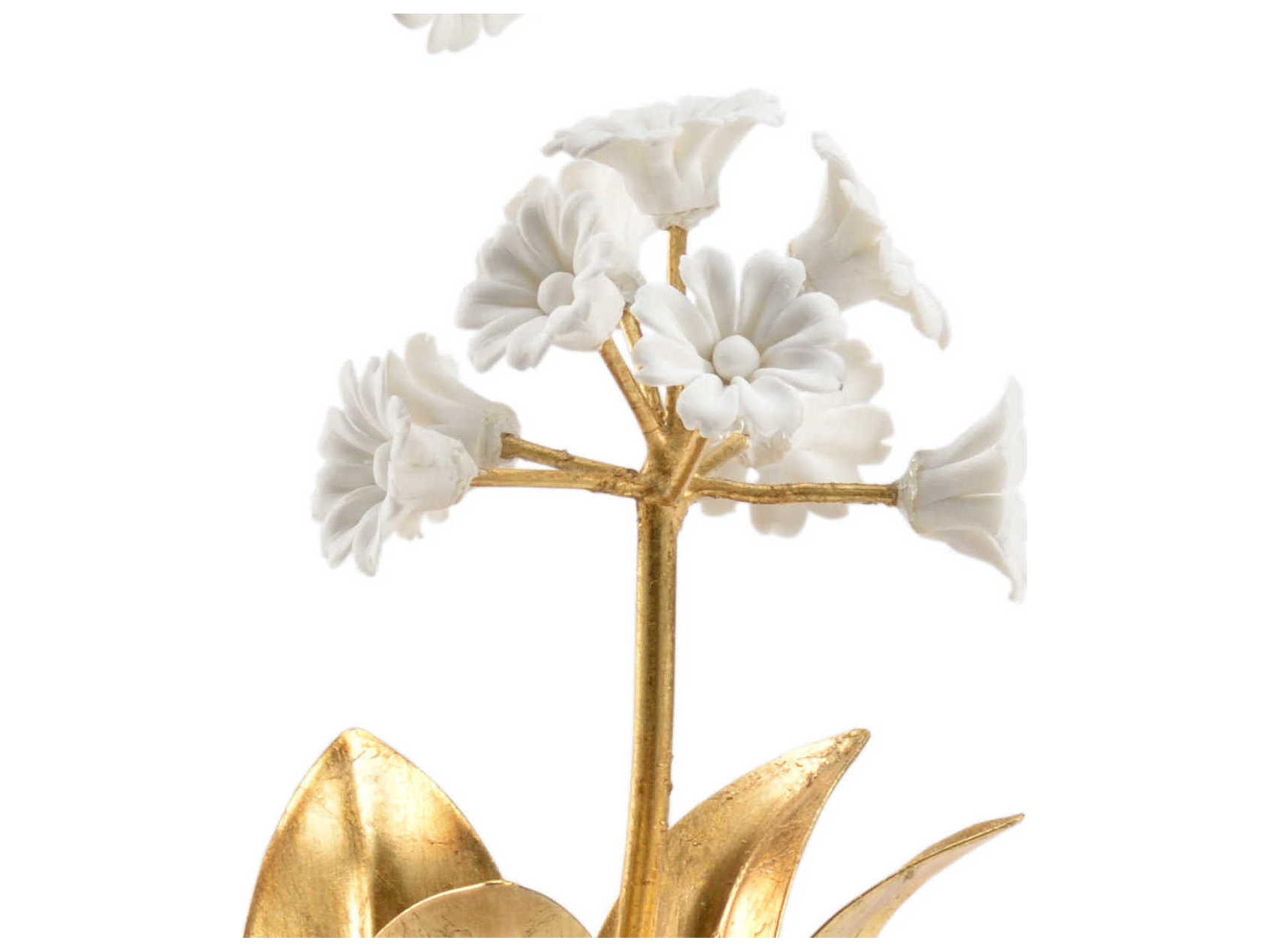 Chelsea House Clear / Antique Gold Leaf Matte White Sculpture