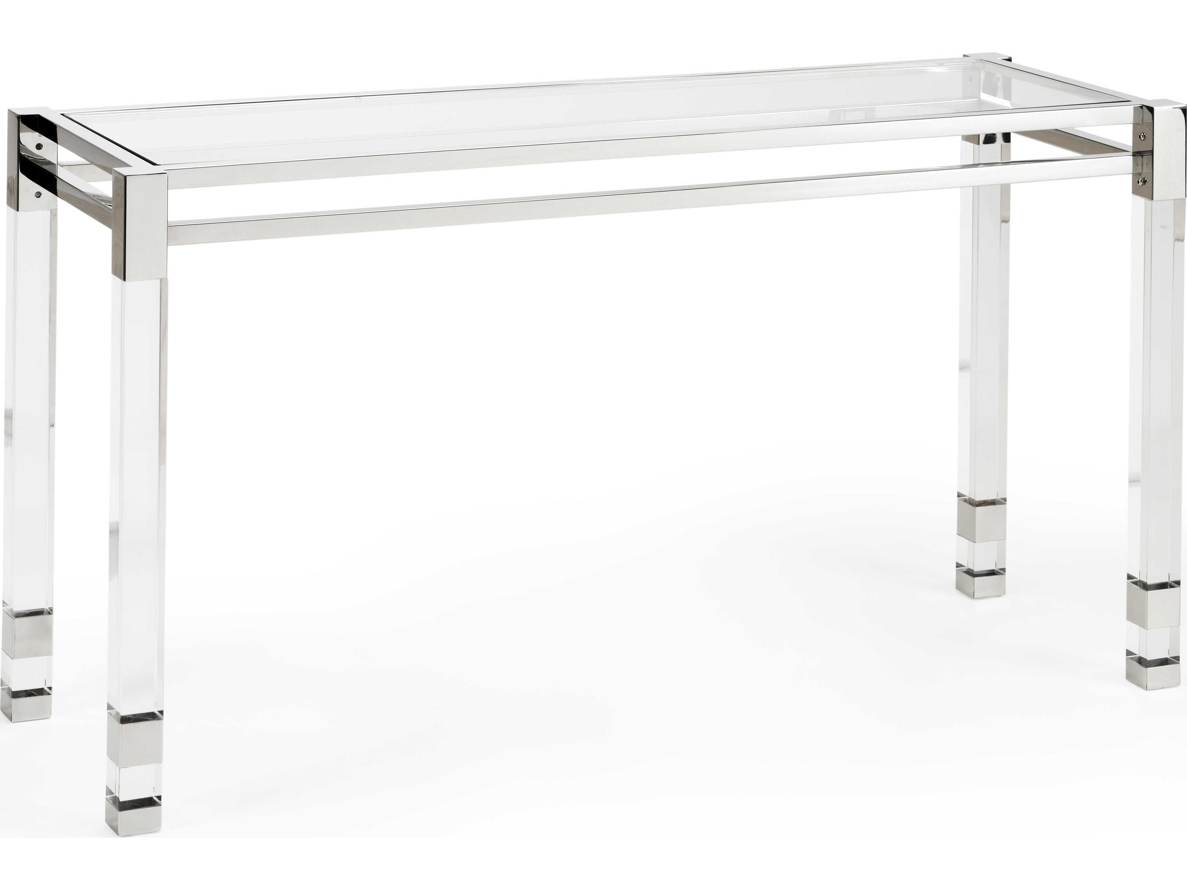 Chelsea House Vancouver Rectangular Acrylic Clear Silver Console