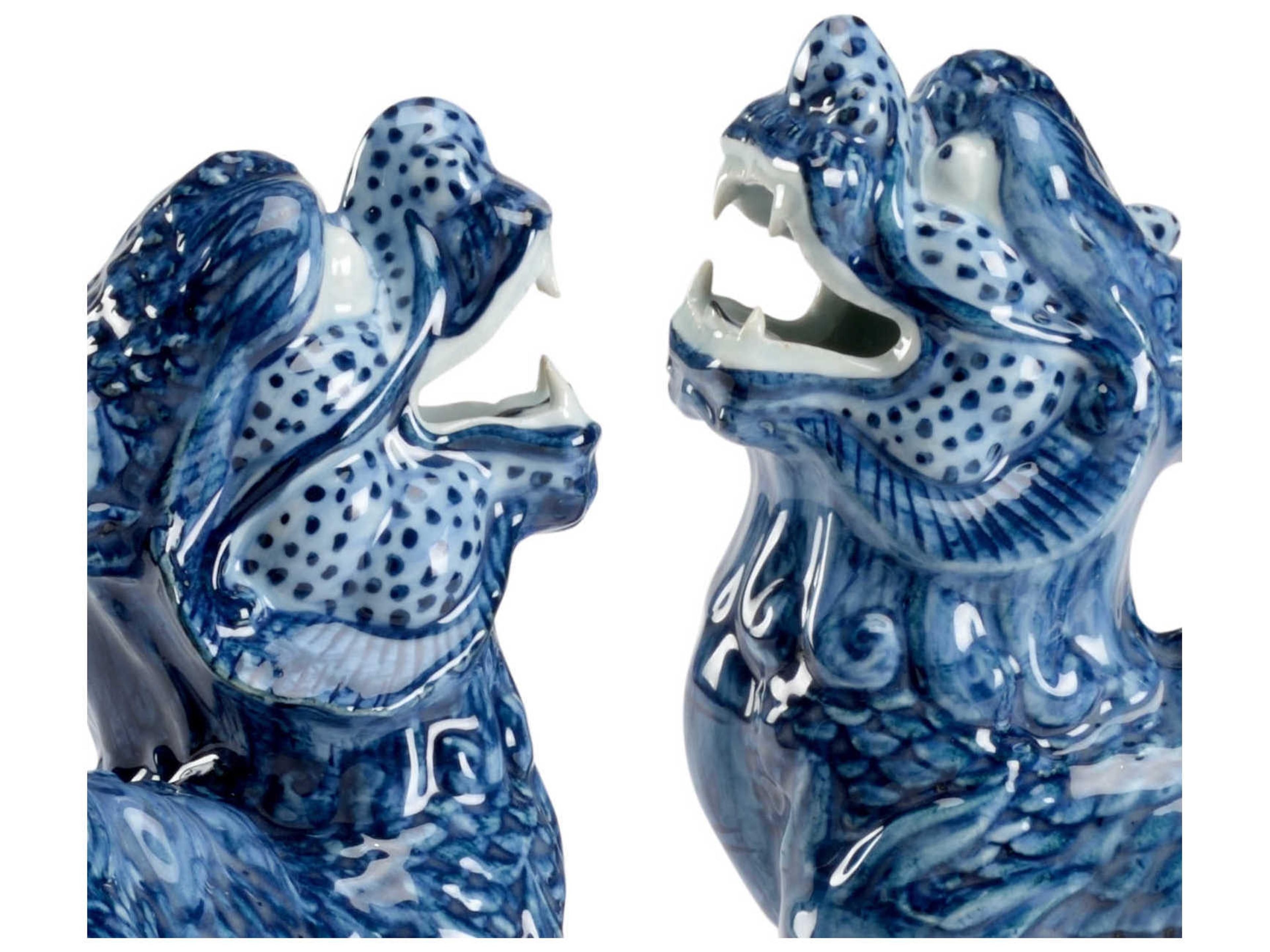 Chelsea House Blue / White Glaze Hand Painted Sculpture