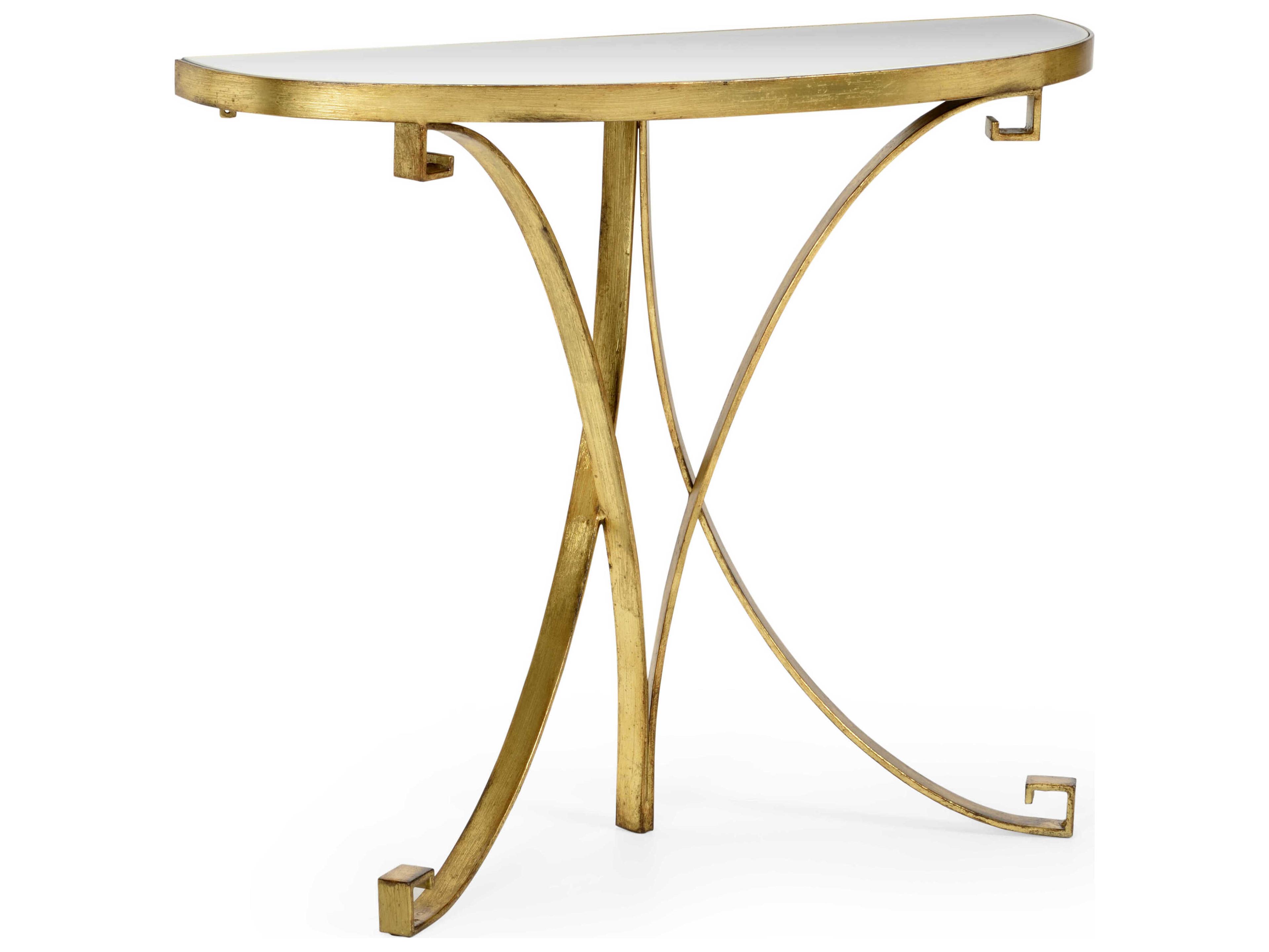 Cain Demilune Mirror Console - Gold