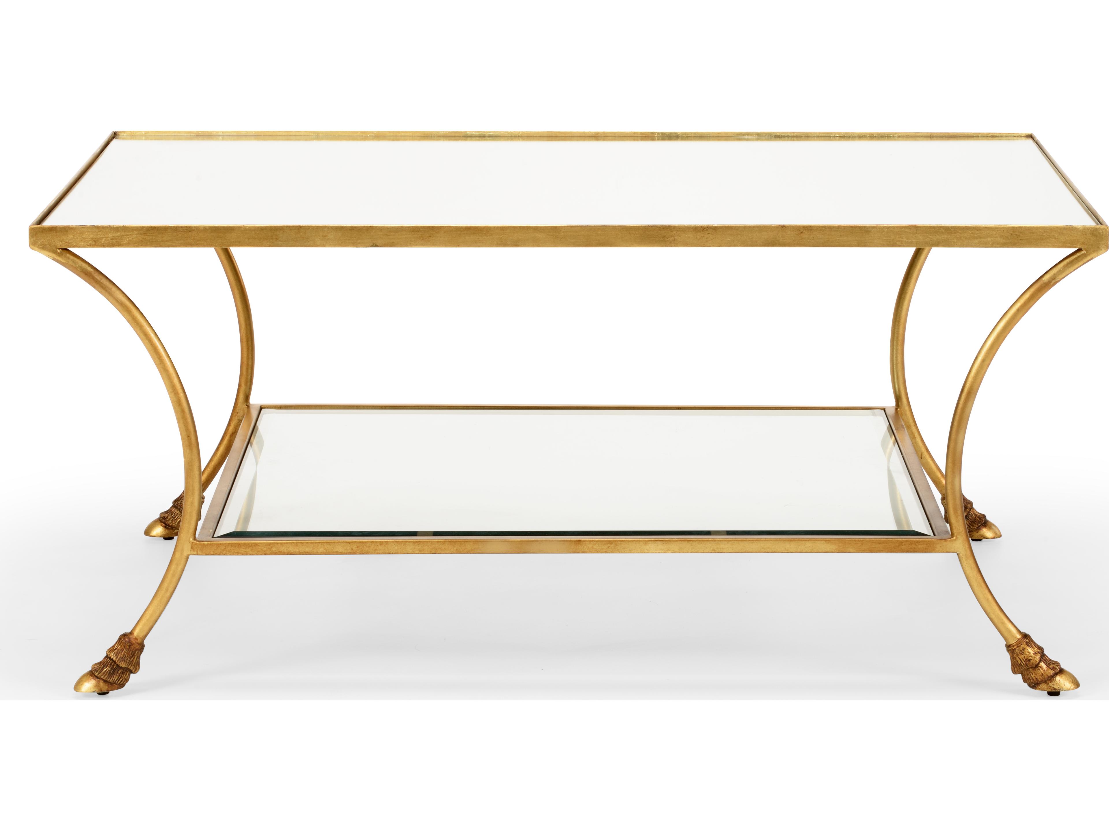 Chelsea House Kendal Rectangular Glass Gold Coffee Table