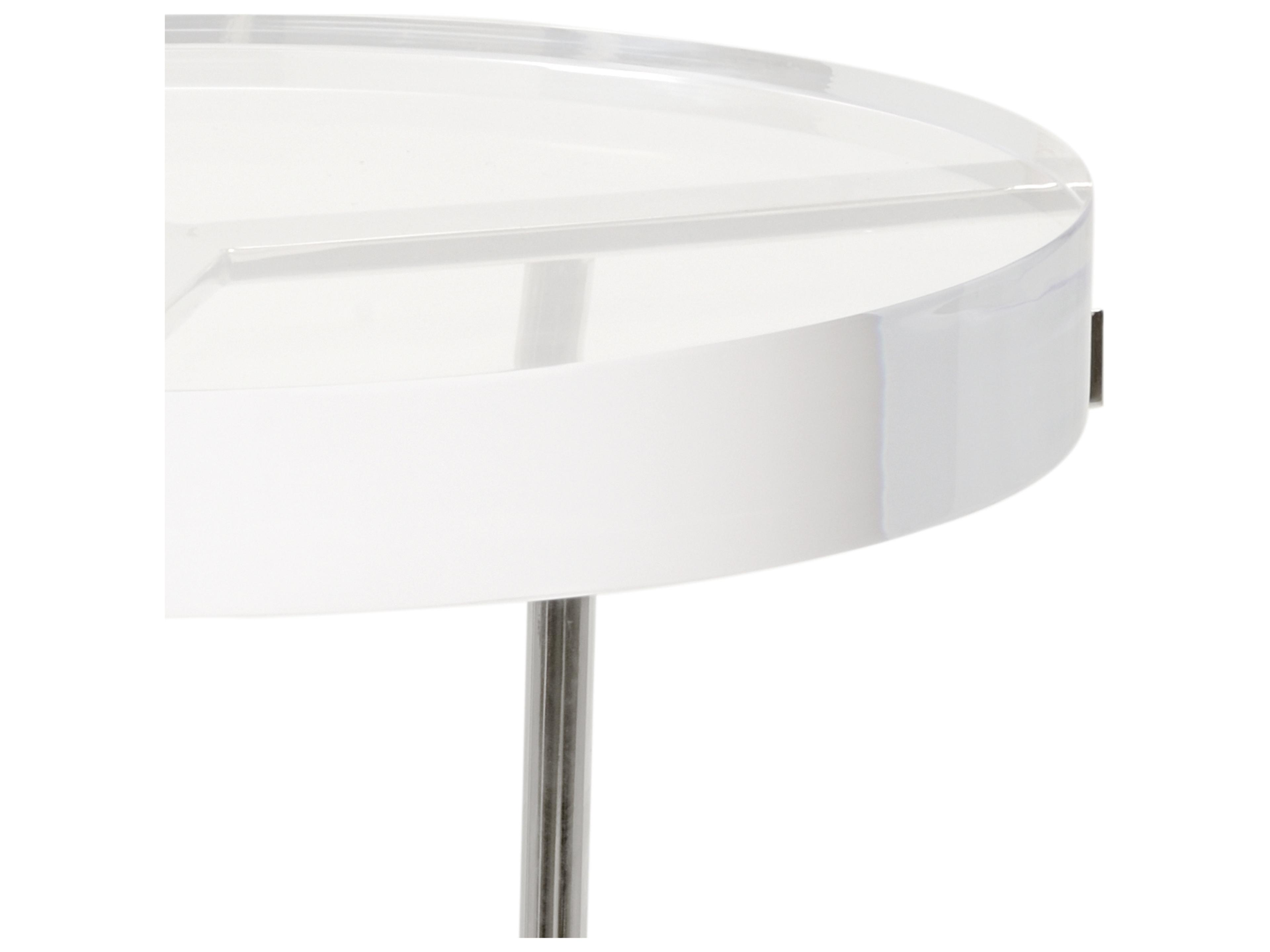 Chelsea House Ragsdale Acrylic Round Clear Silver Side Table