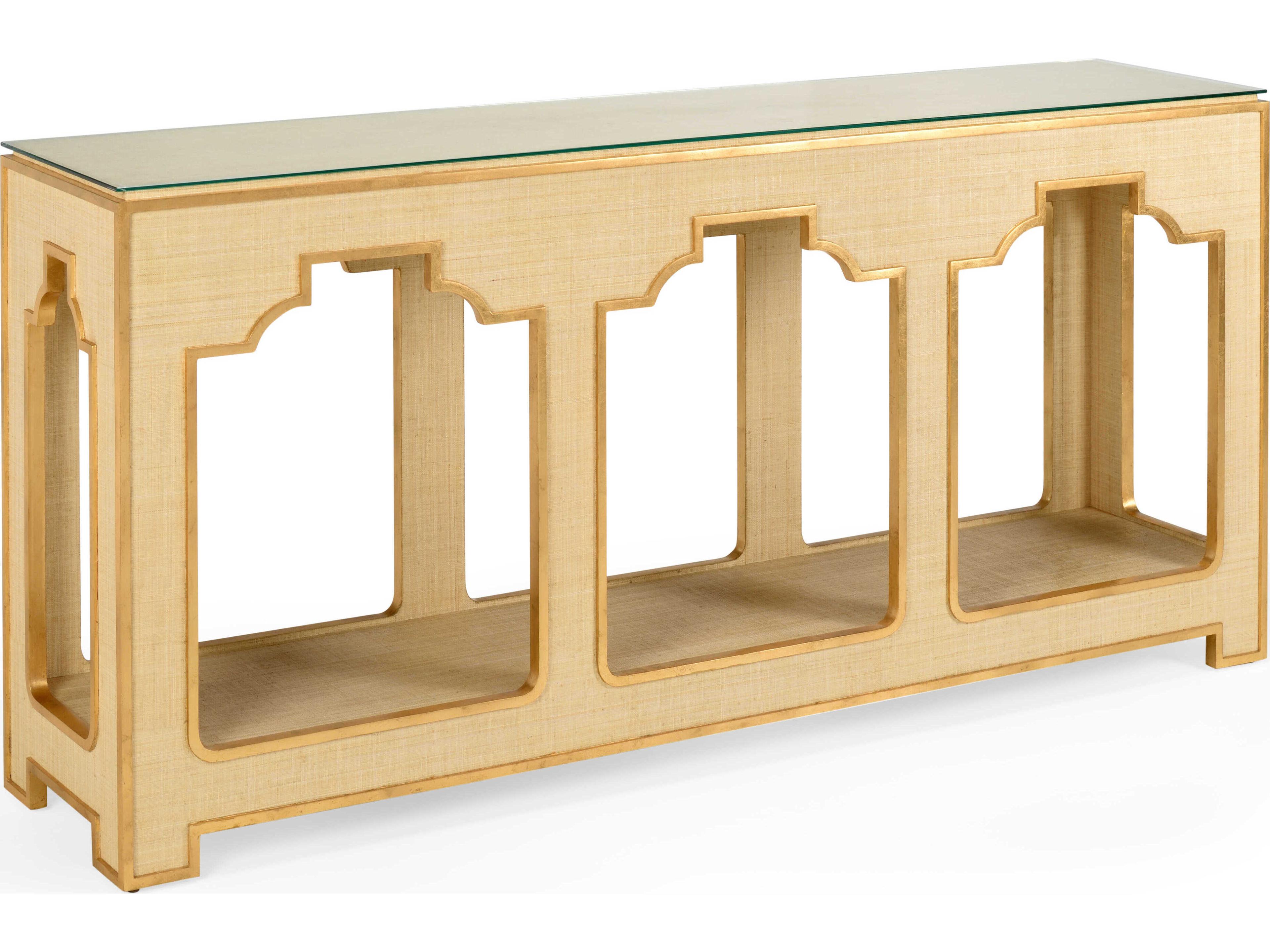 Chelsea House Jamie Merida Yangon Rectangular Glass White Console - Cream