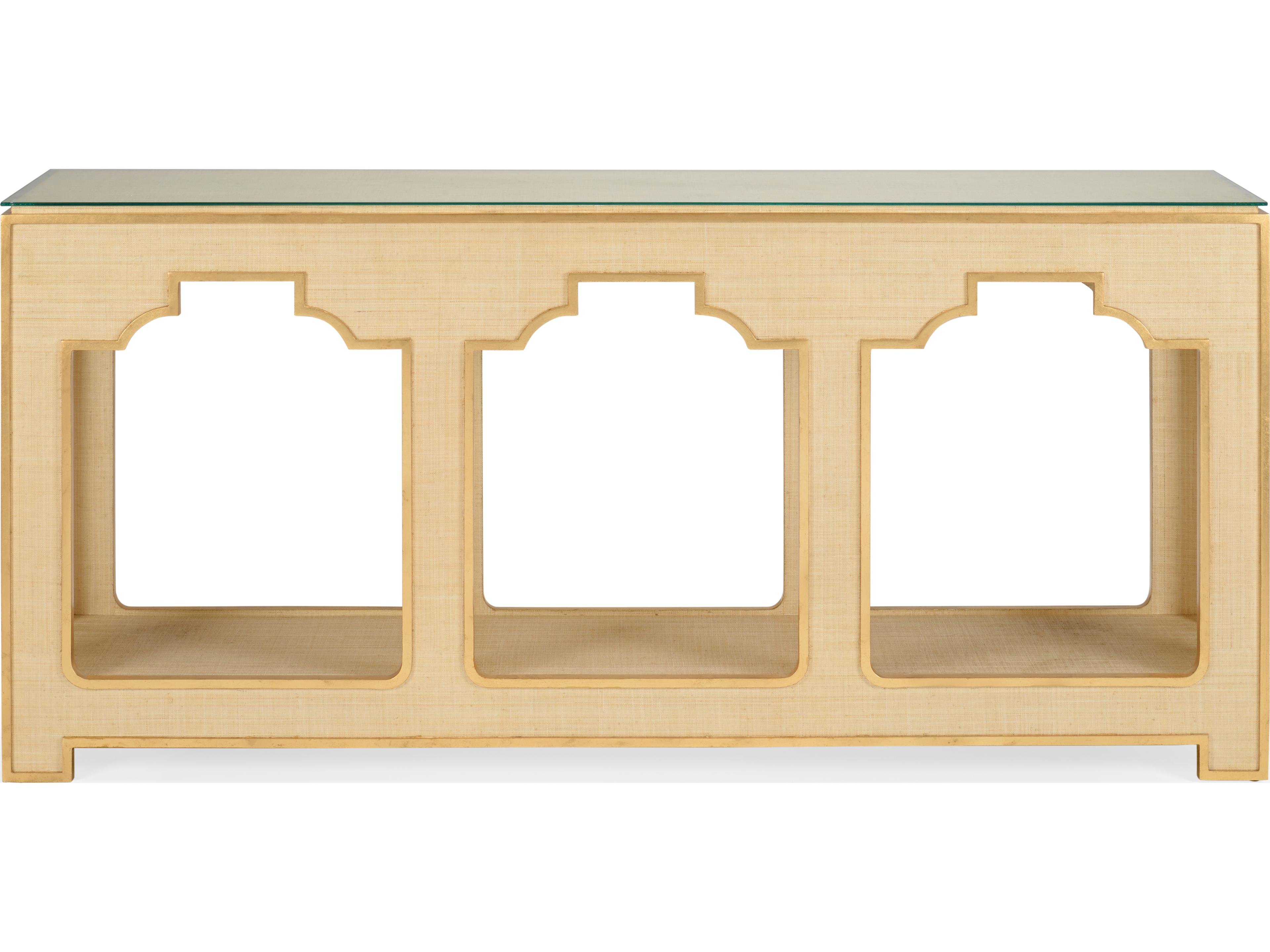 Chelsea House Jamie Merida Yangon Rectangular Glass White Console - Cream