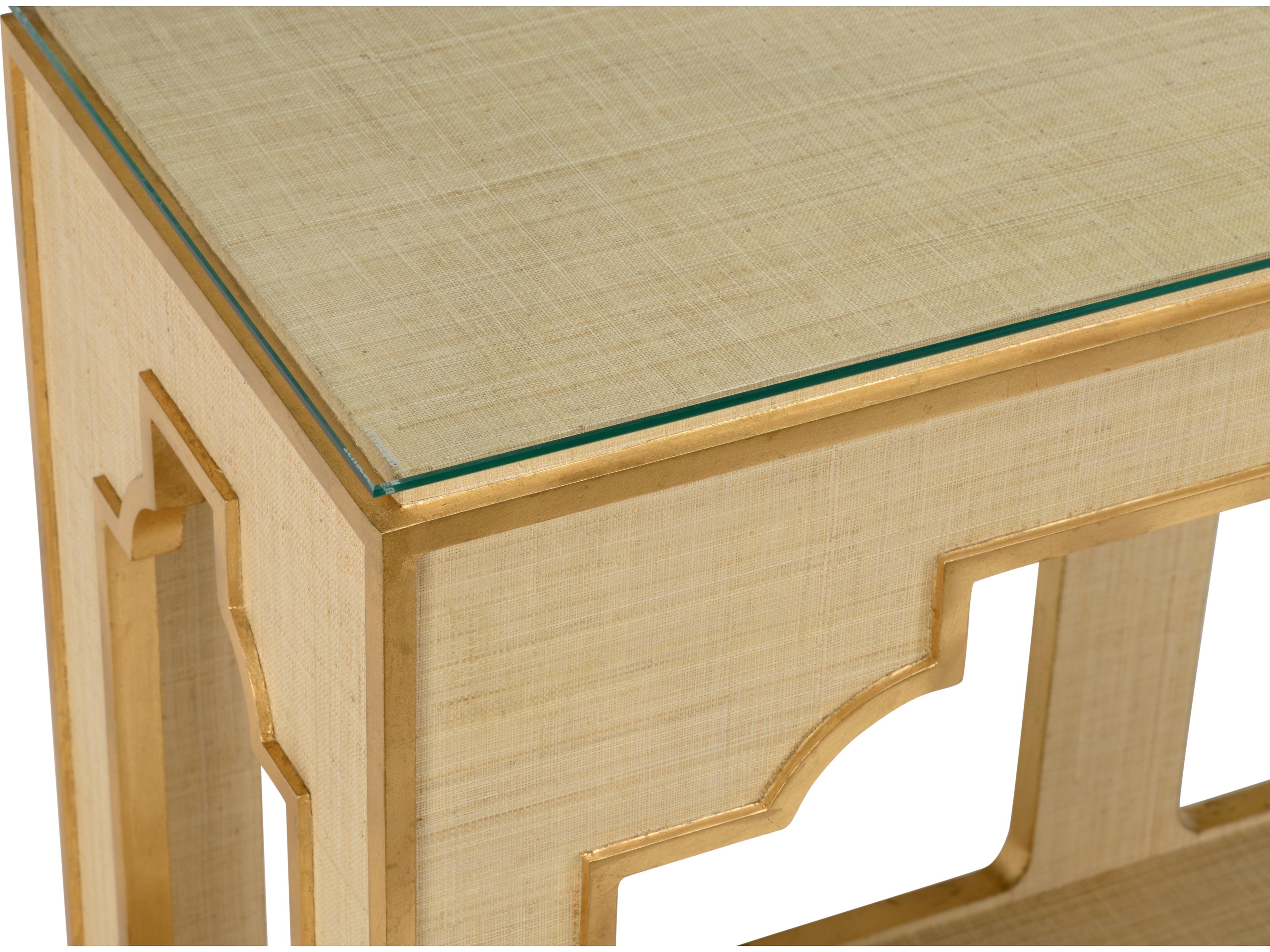 Chelsea House Jamie Merida Yangon Rectangular Glass White Console - Cream