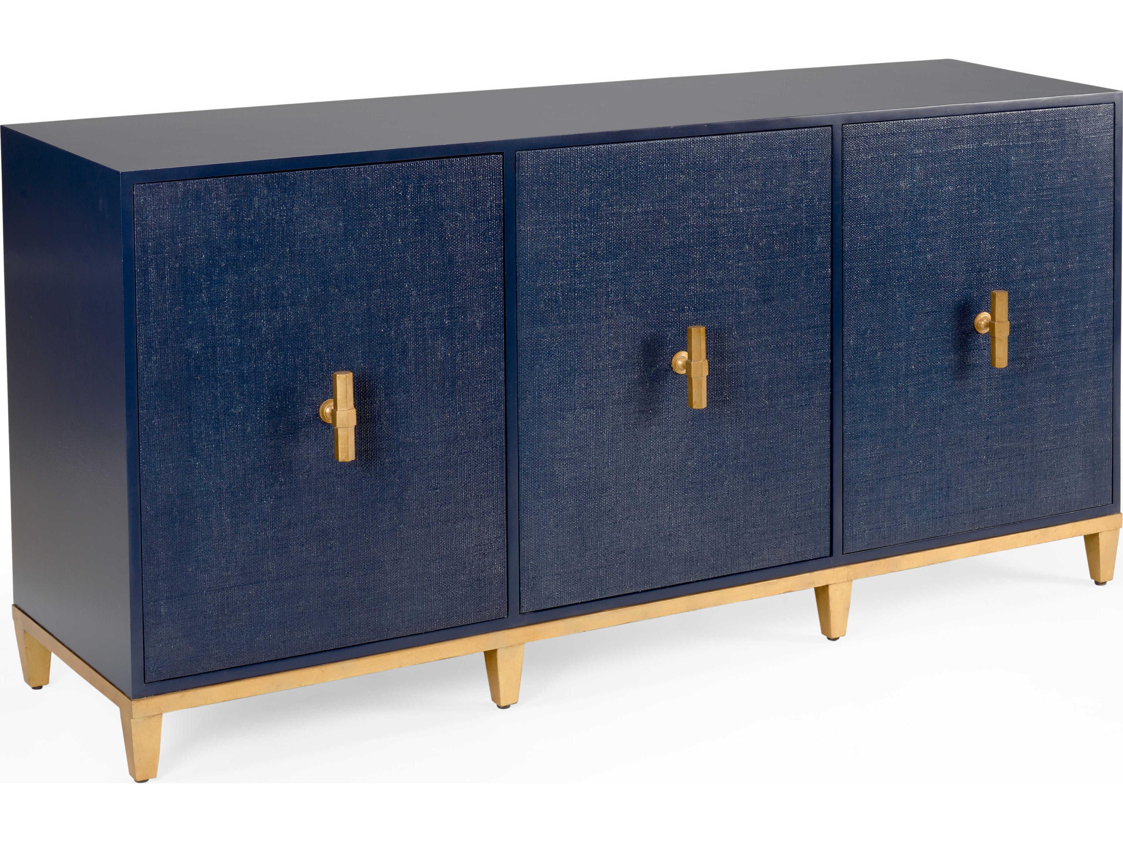 Claire Bell Avery Rectangular Wood Blue Console - Navy