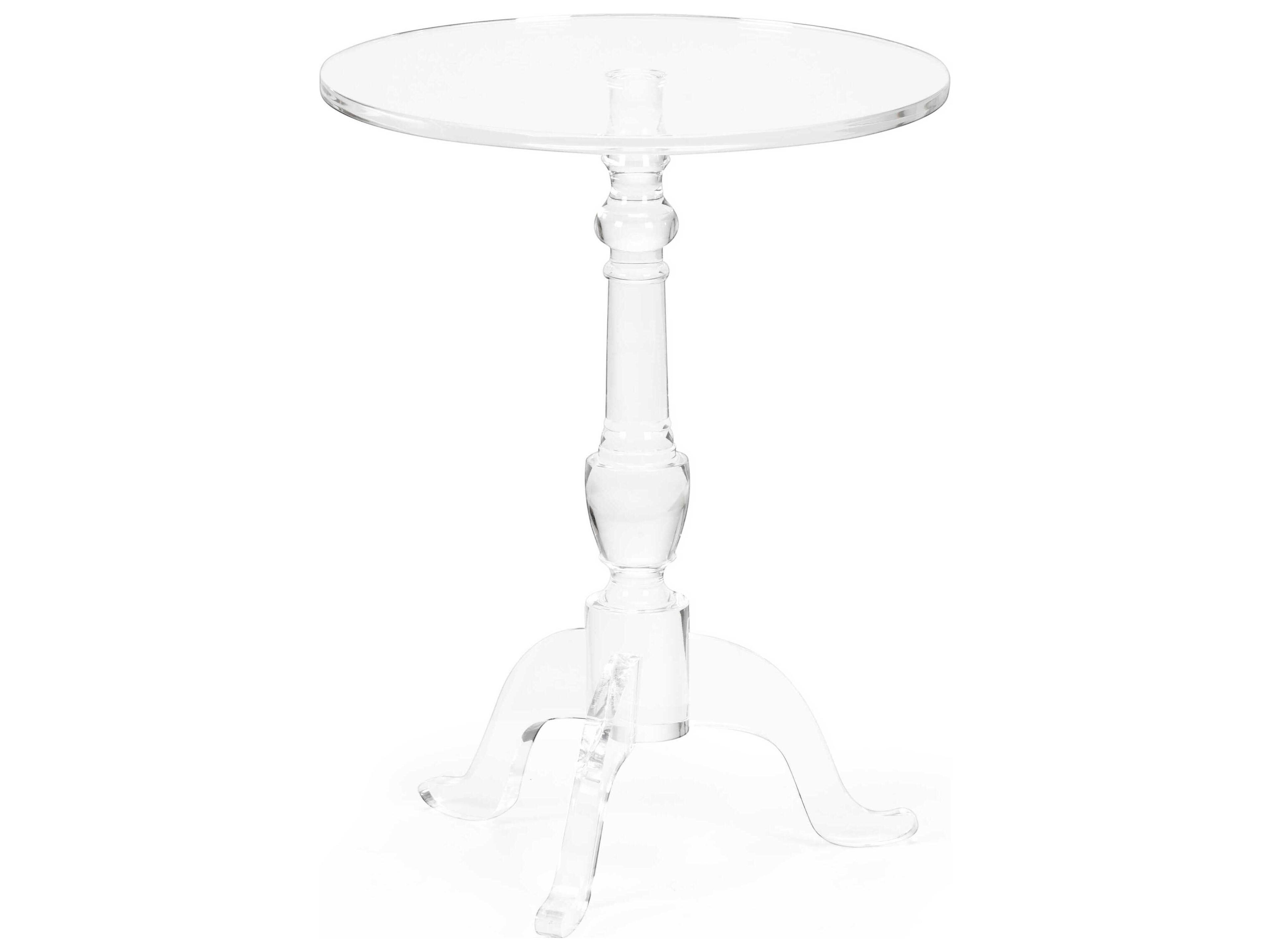 Chelsea House Acrylic Pedestal Round Clear Side Table