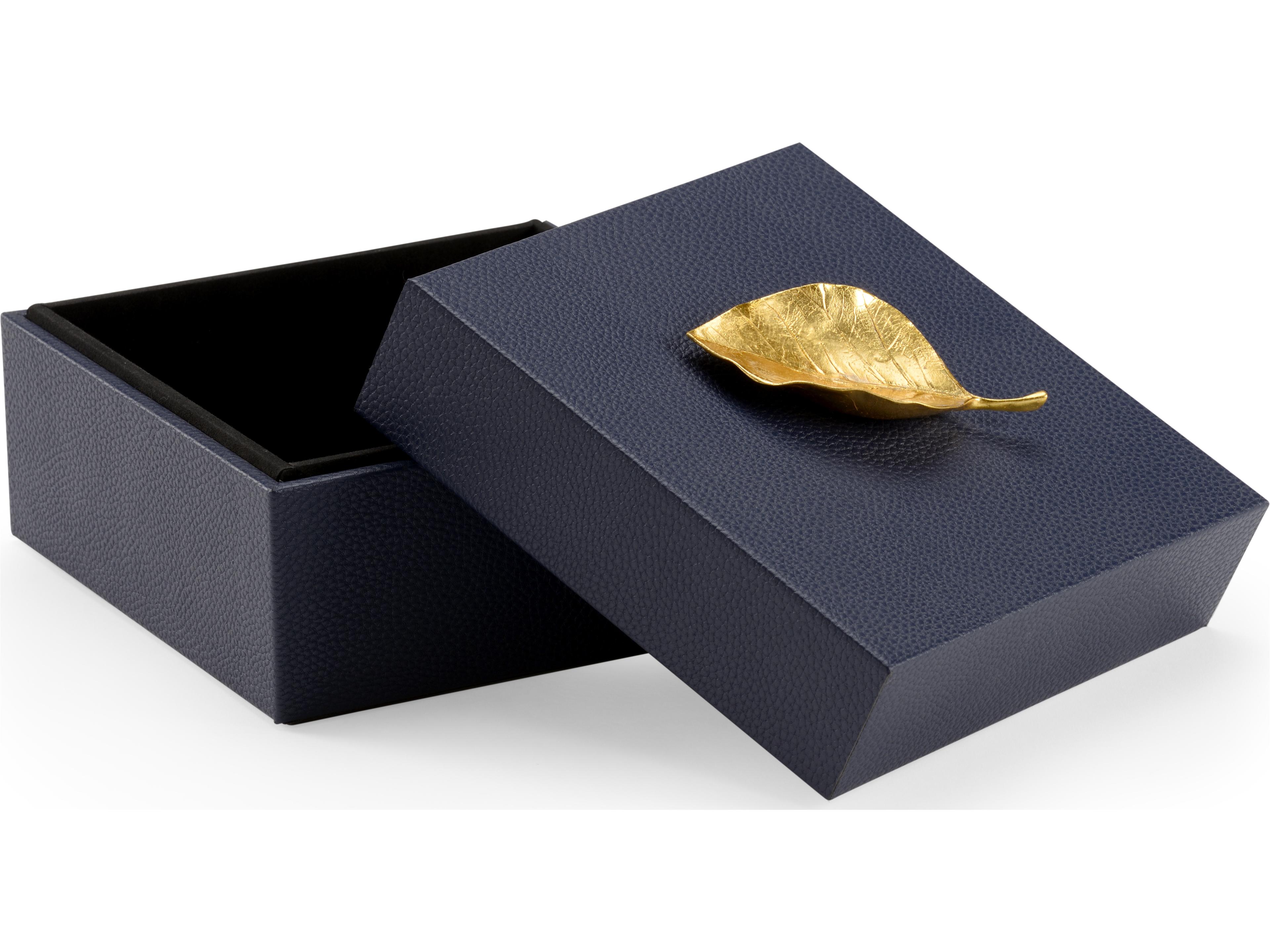 Chelsea House Pam Cain Leaf Box - Navy