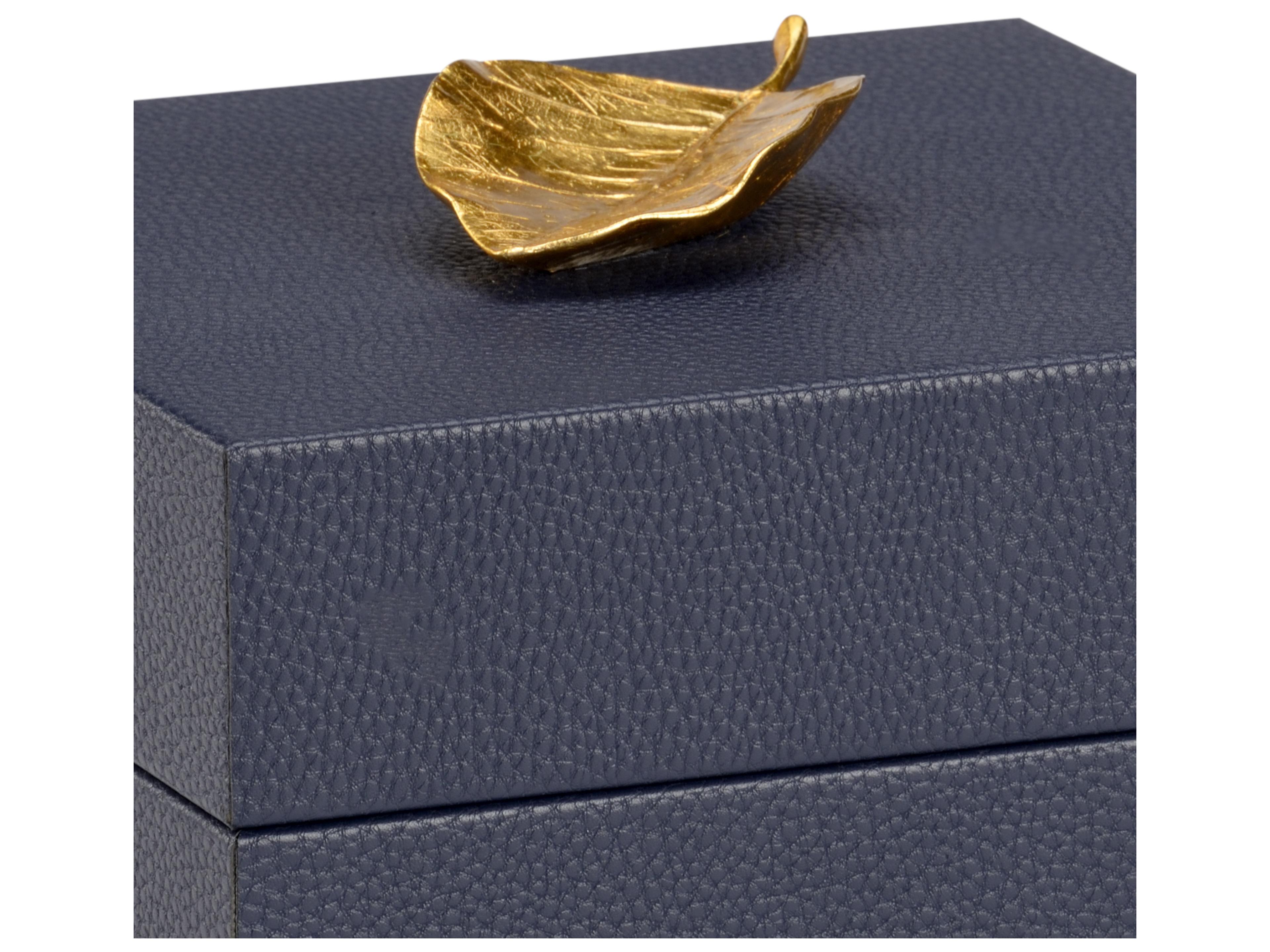 Chelsea House Pam Cain Leaf Box - Navy