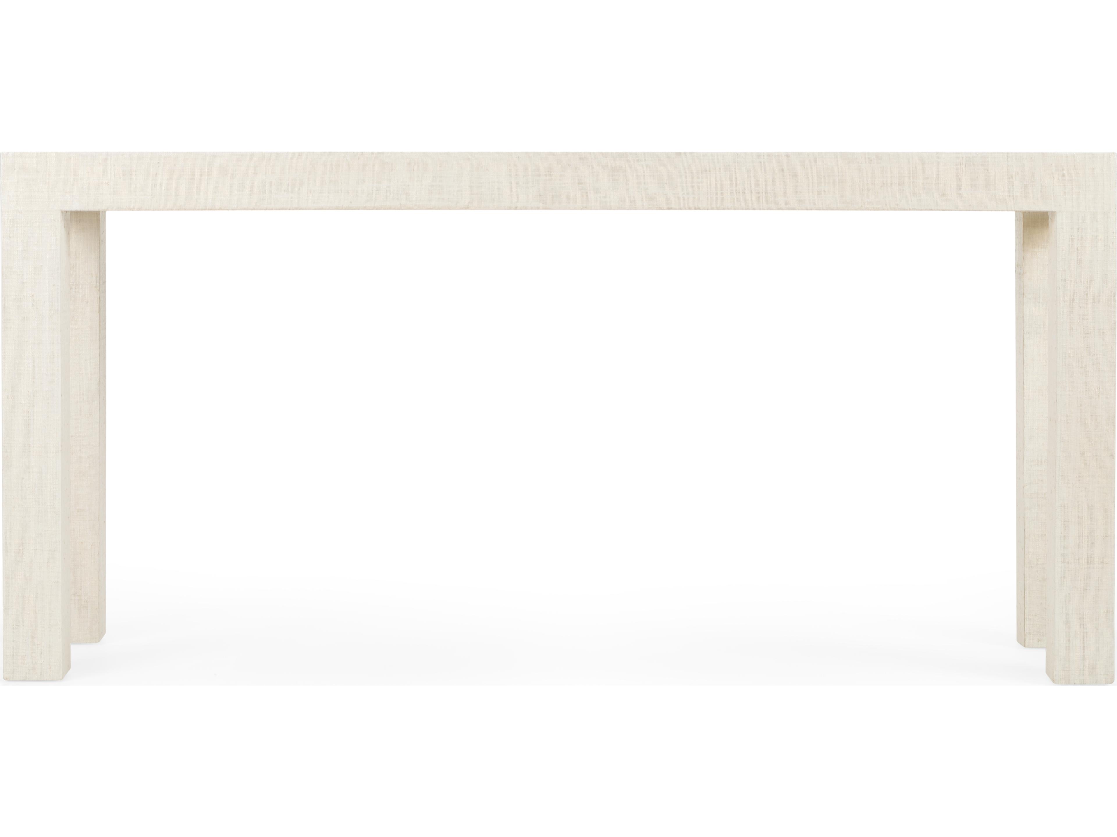 Chelsea House Jamie Merida Sanibel Rectangular Fabric Console Table - White