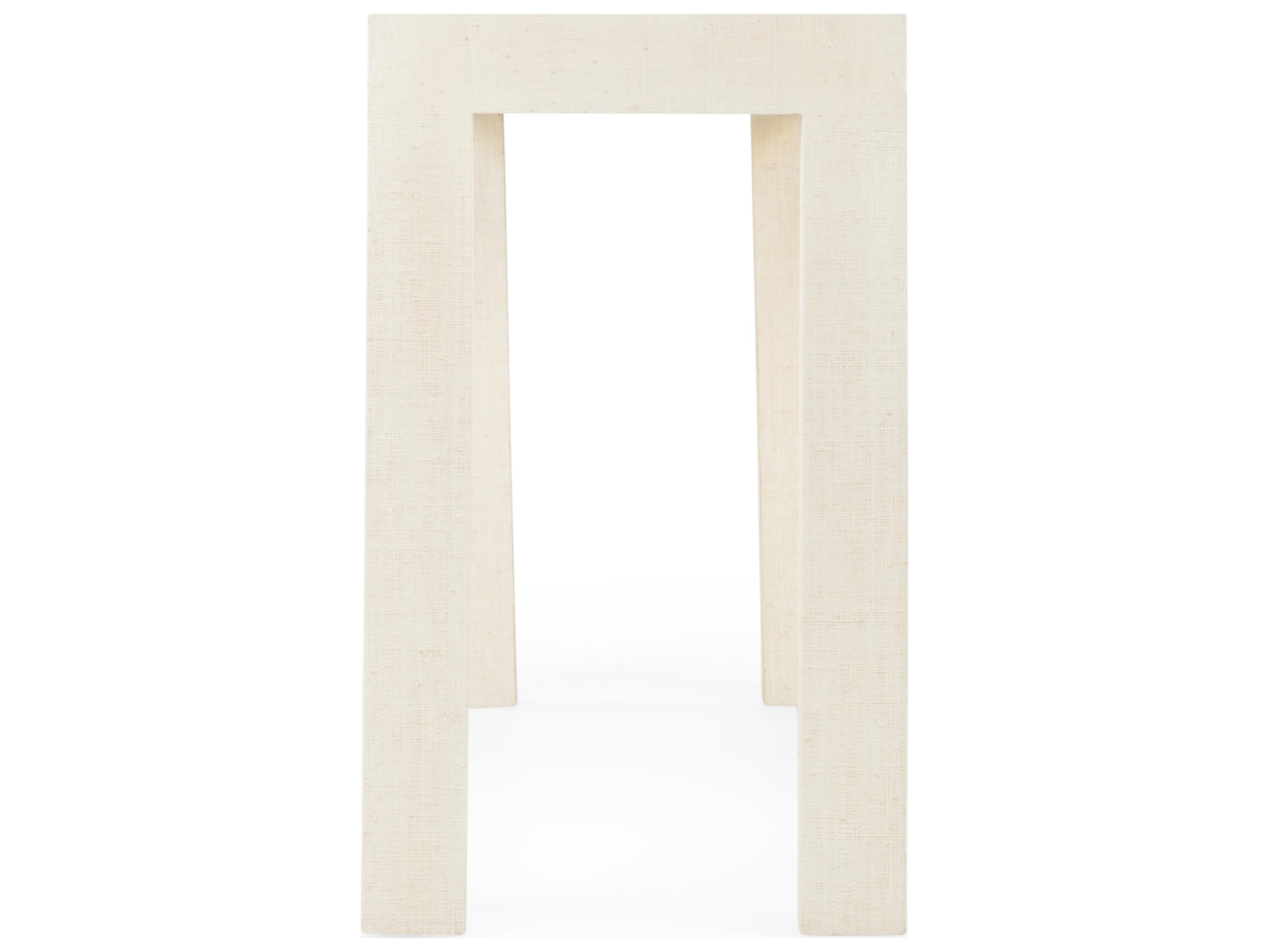 Chelsea House Jamie Merida Sanibel Rectangular Fabric Console Table - White