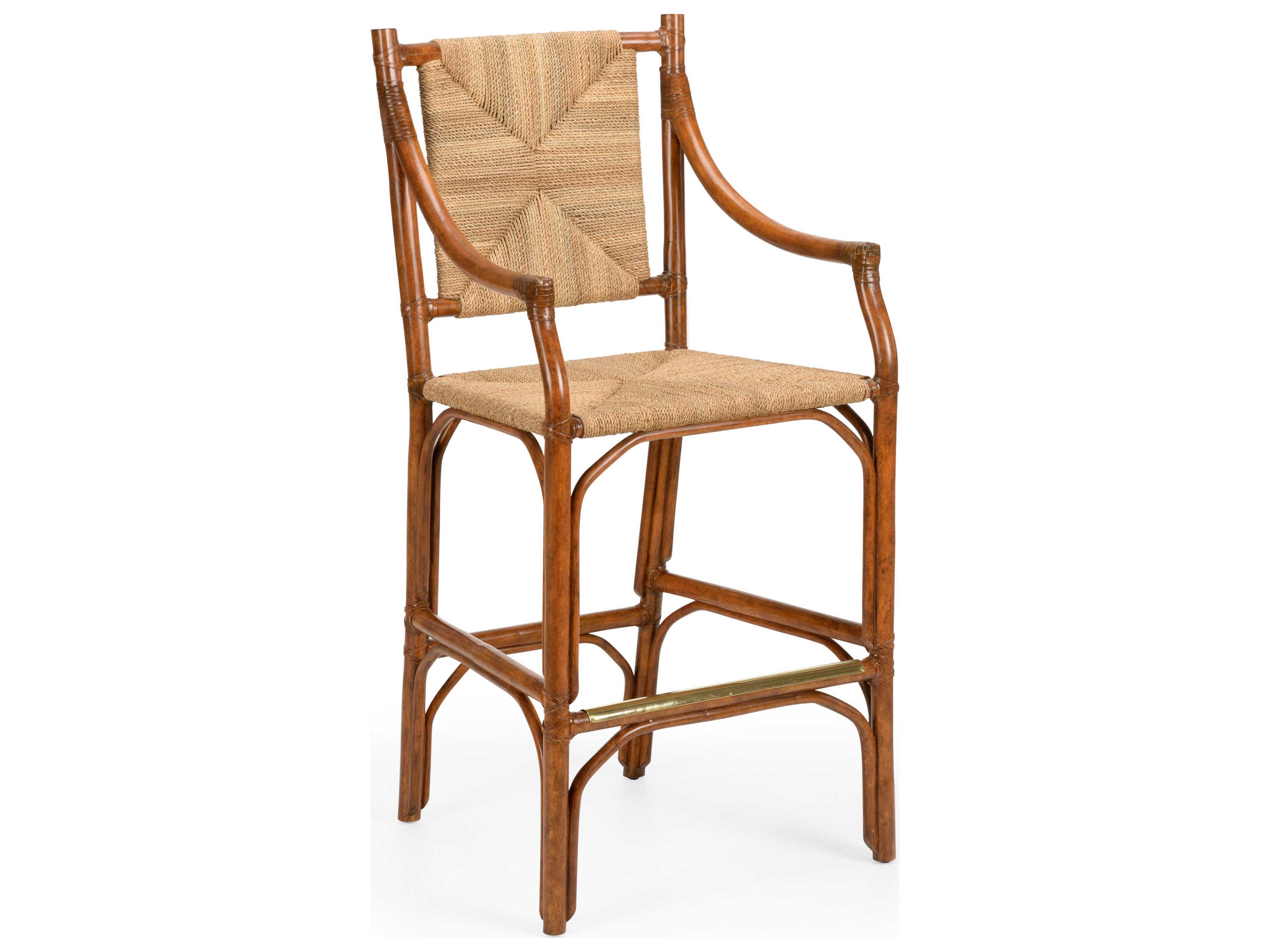 Mecklenburg Bamboo Wood Bar Stool Brown Barstool - Natural
