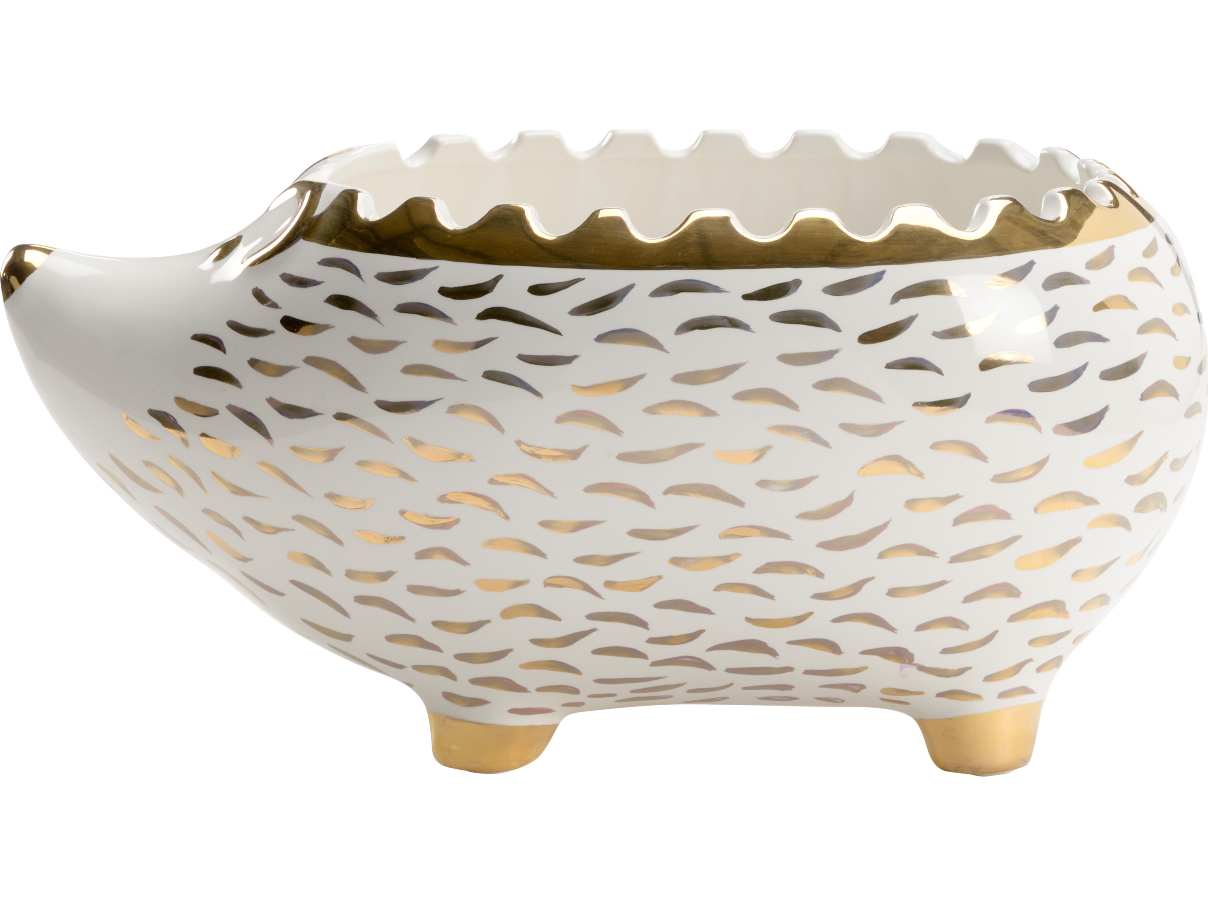 Chelsea House Shayla Copas Hedgehog Bowl - White/Gold