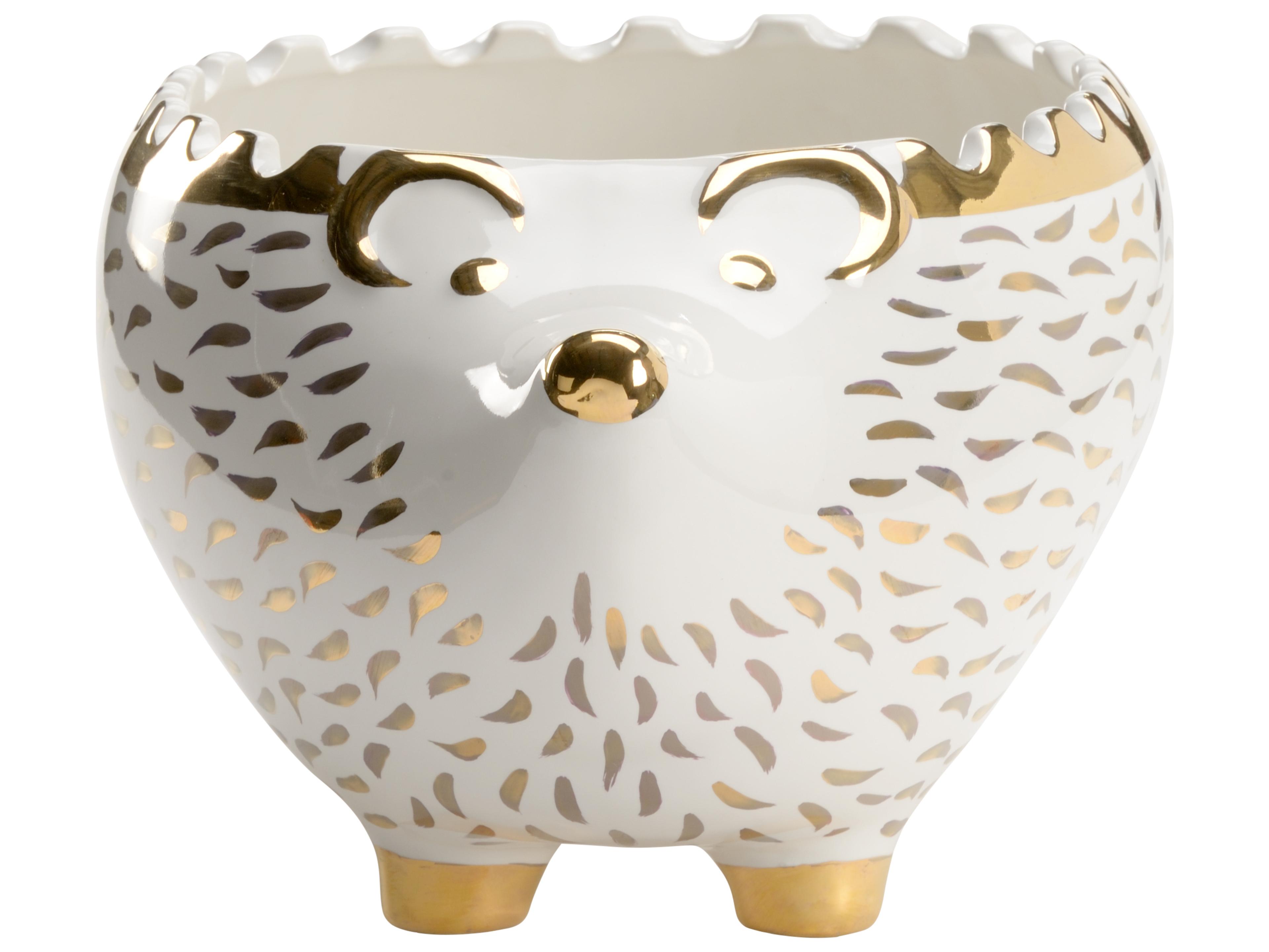 Chelsea House Shayla Copas Hedgehog Bowl - White/Gold