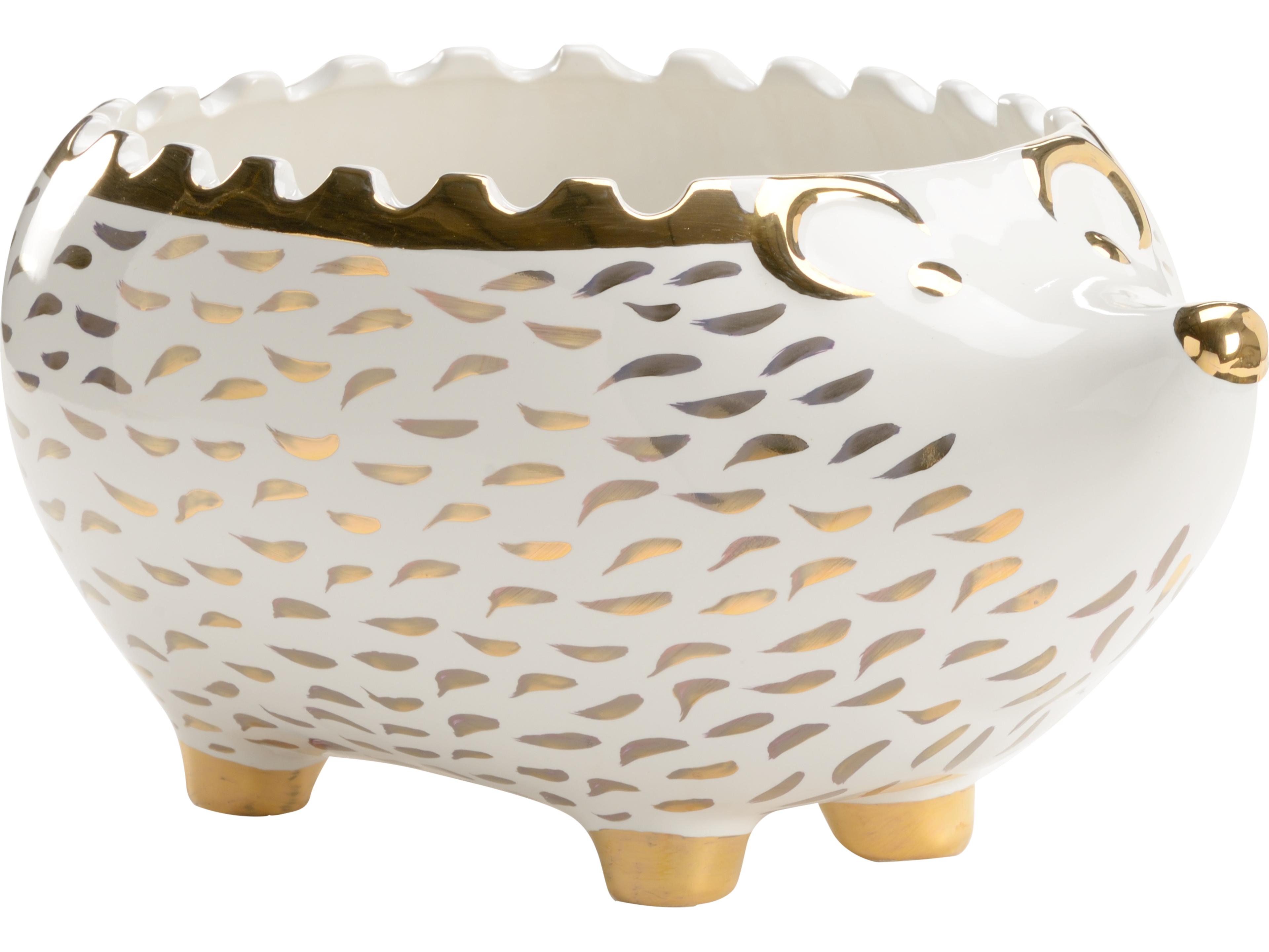 Chelsea House Shayla Copas Hedgehog Bowl - White/Gold