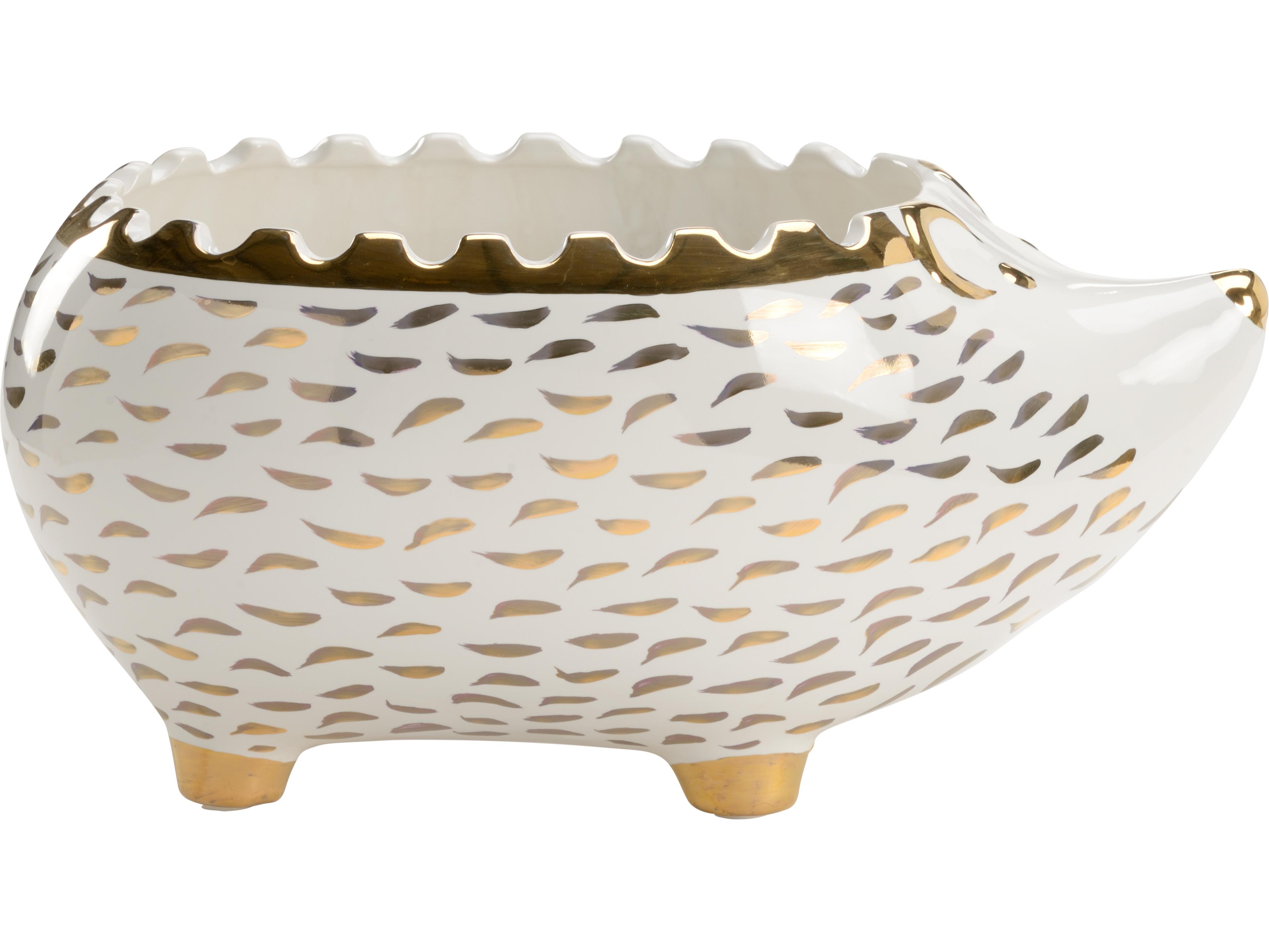 Chelsea House Shayla Copas Hedgehog Bowl - White/Gold