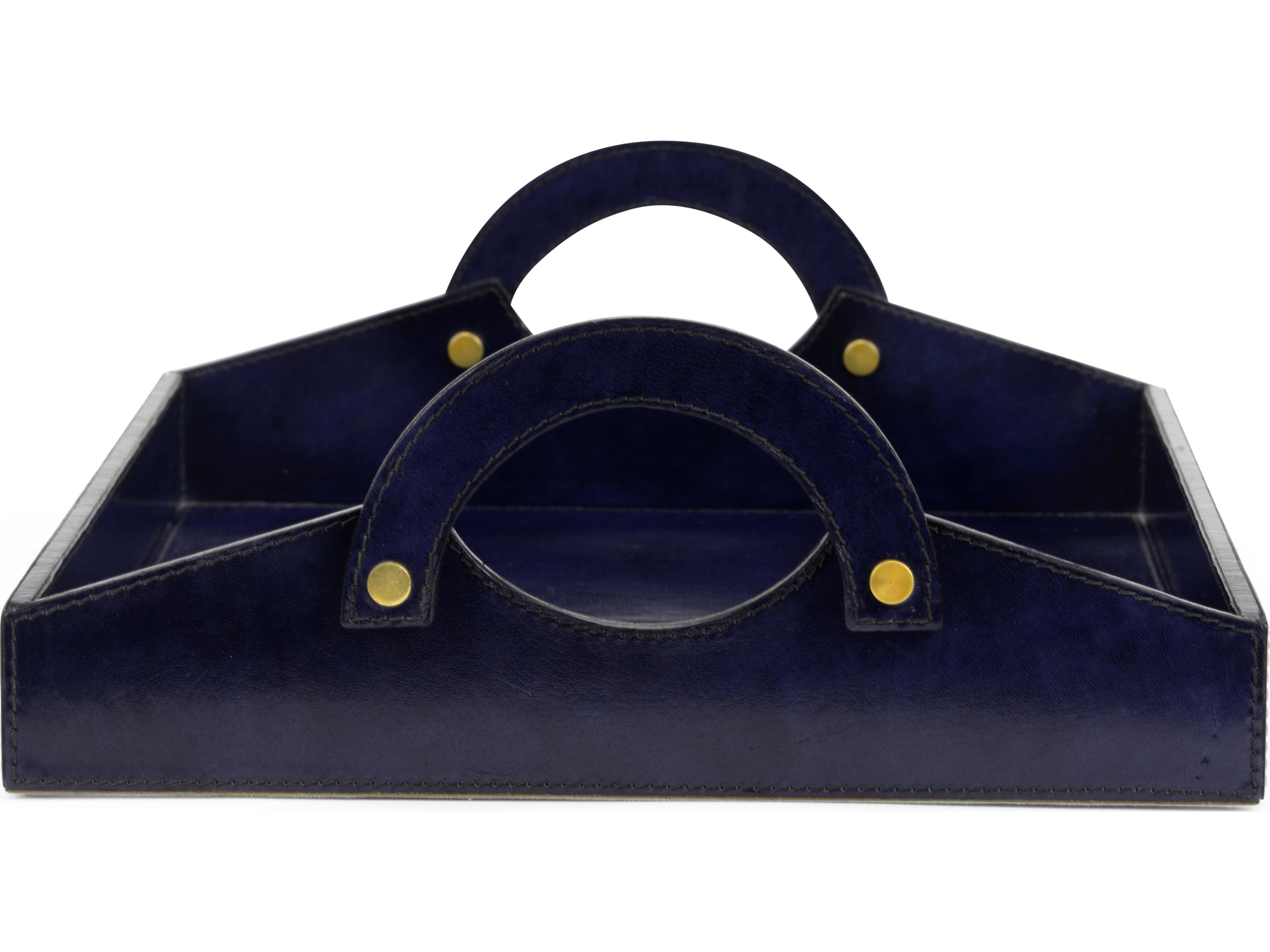 Chelsea House Leather Tray - Midnight Blue