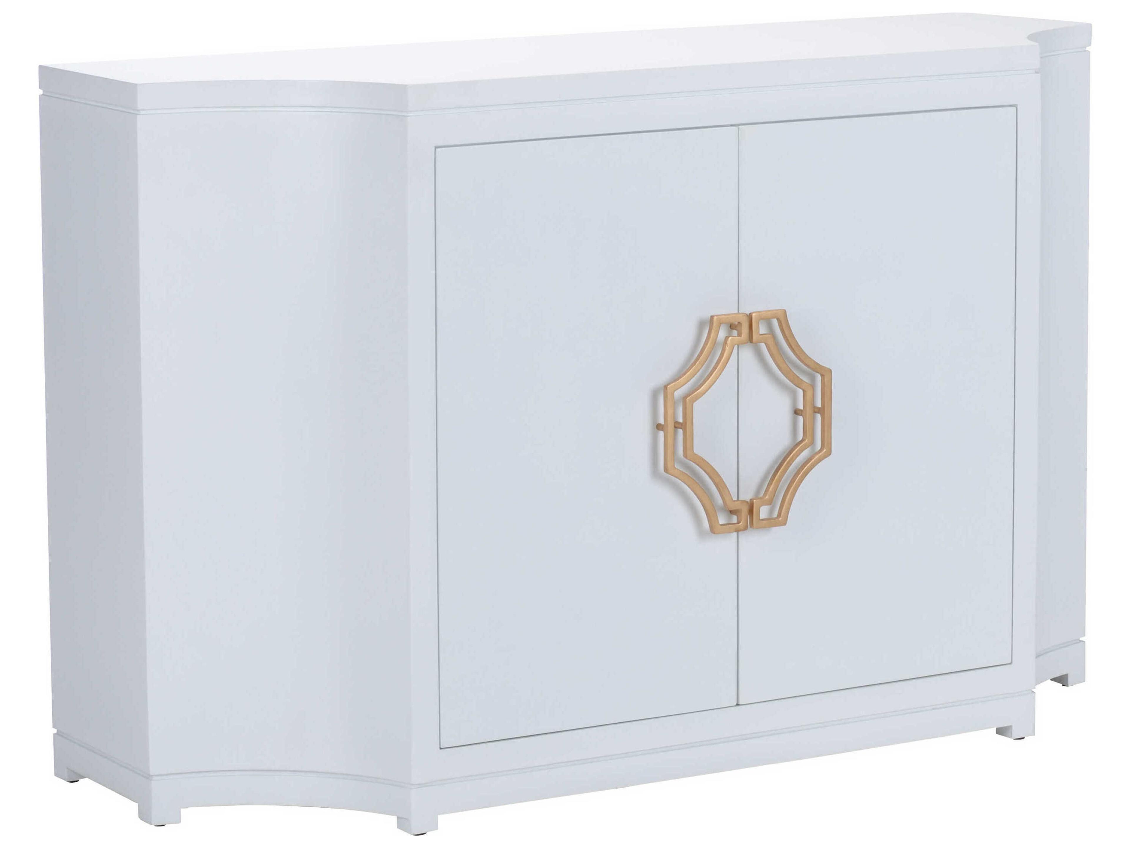 Shayla Copas Jean 58" Solid Wood White Gold Credenza Sideboard