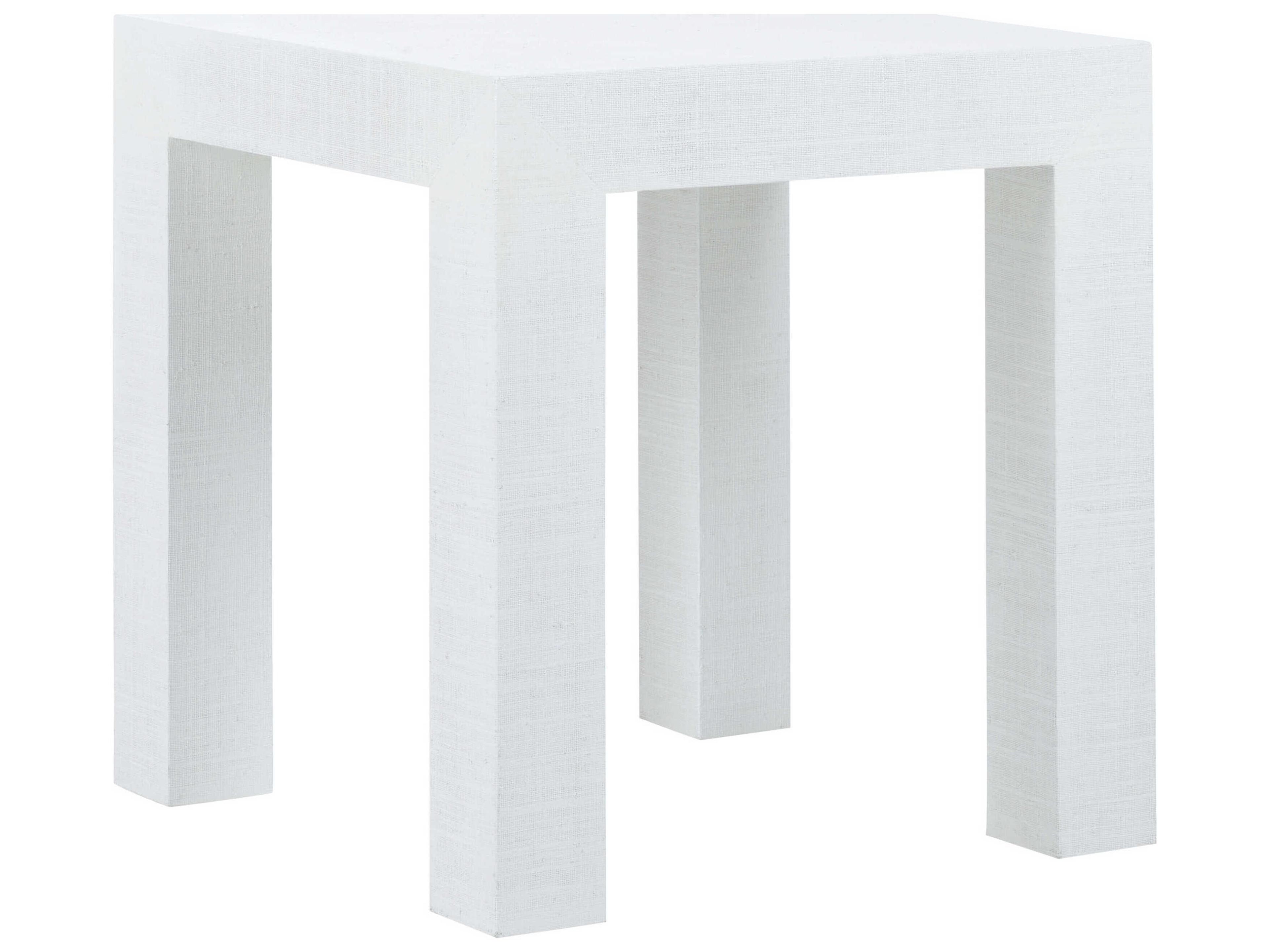 Jamie Merida Sanibel Square Fabric Side Table - White