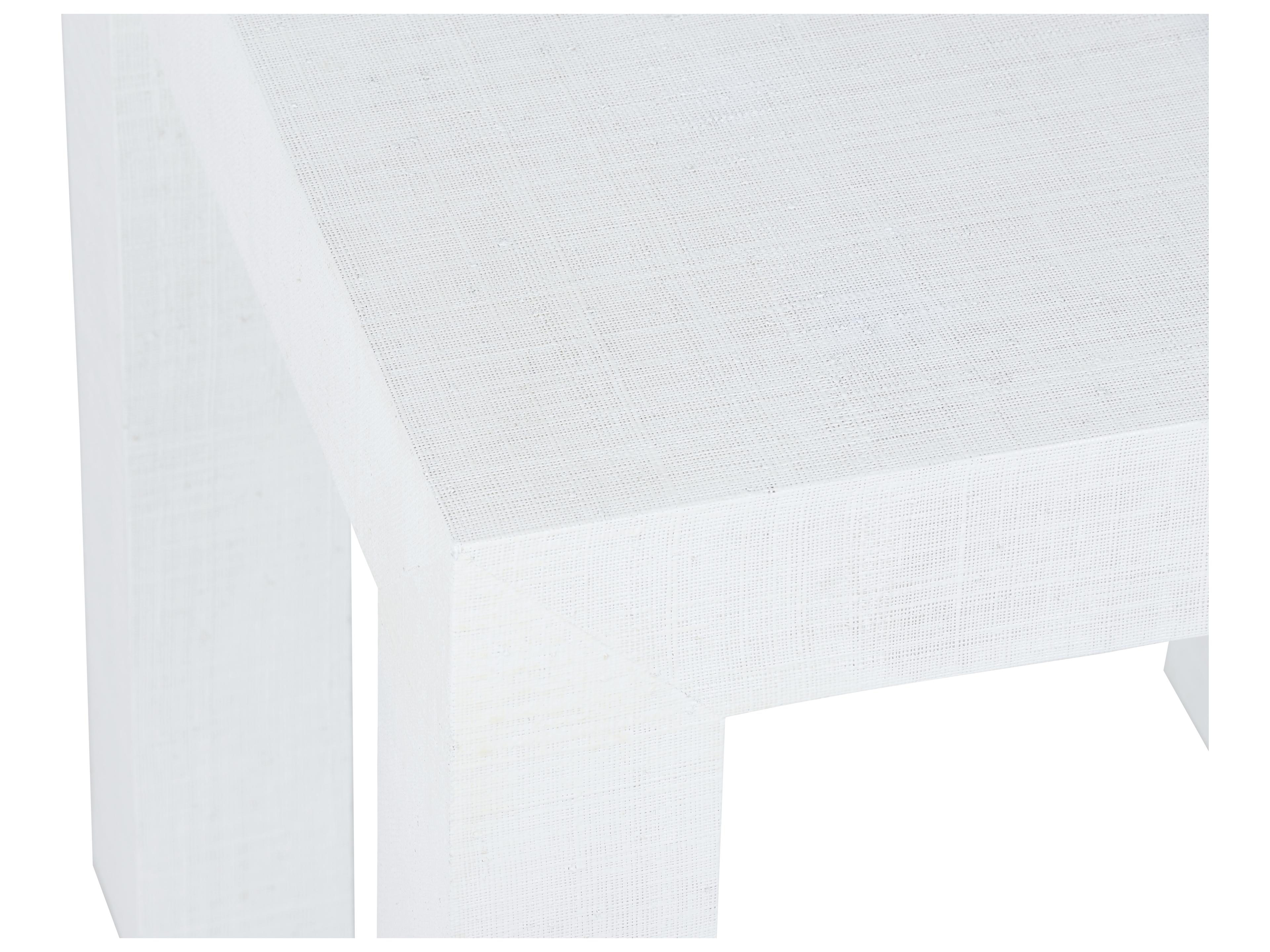 Chelsea House Jamie Merida Sanibel Square Fabric Side Table - White