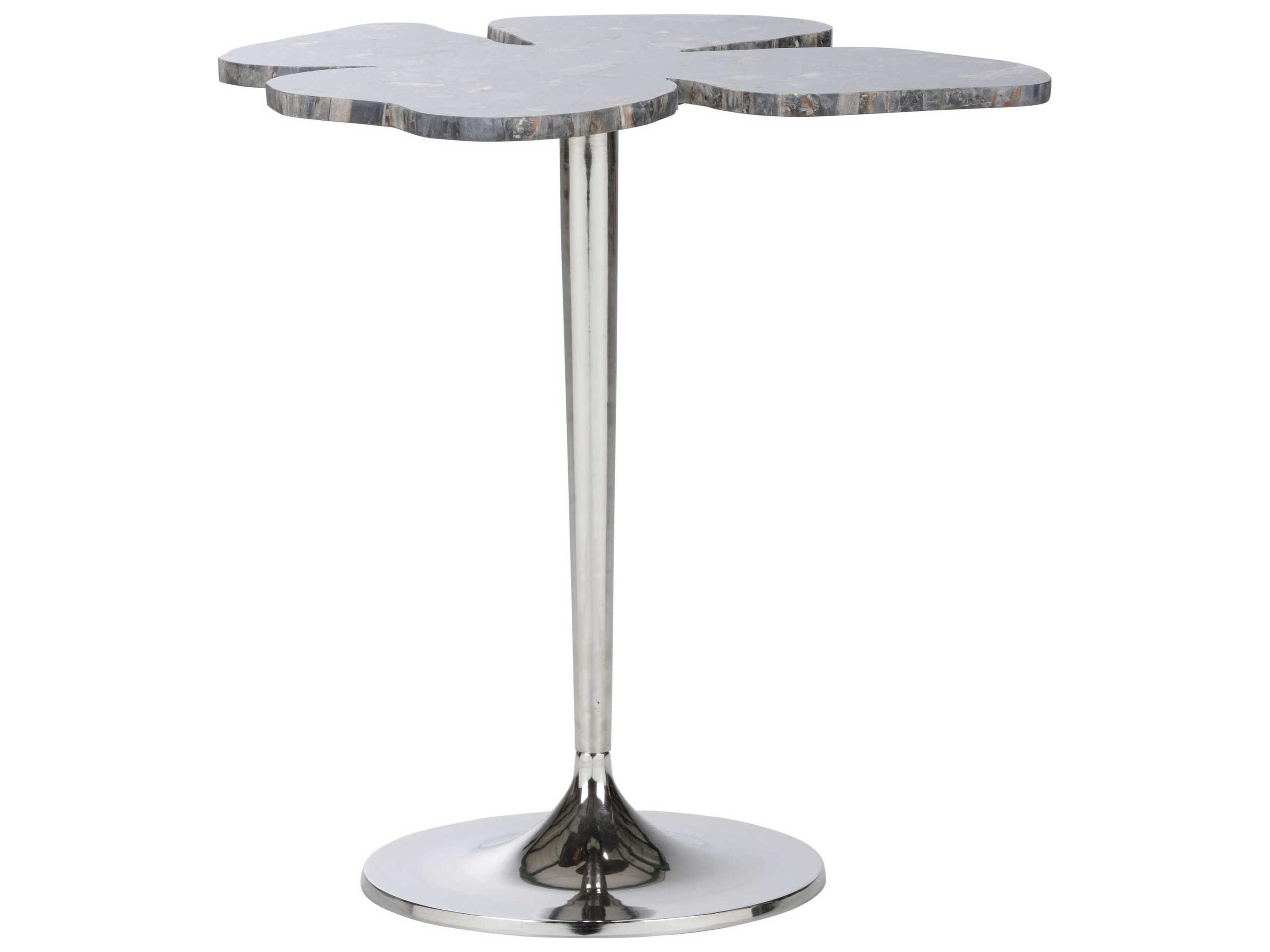 Chelsea House Petal Black Brown Silver Side Table - Petrified Wood