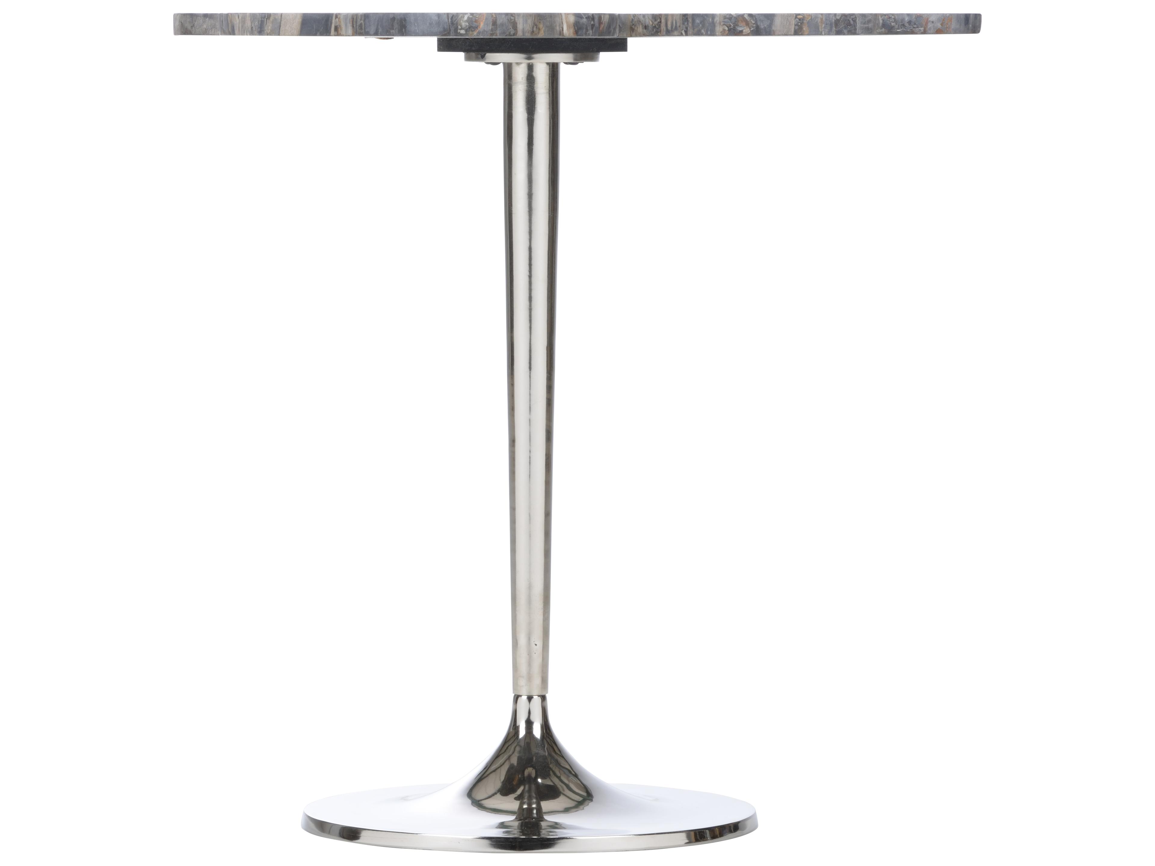 Chelsea House Petal Black Brown Silver Side Table - Petrified Wood