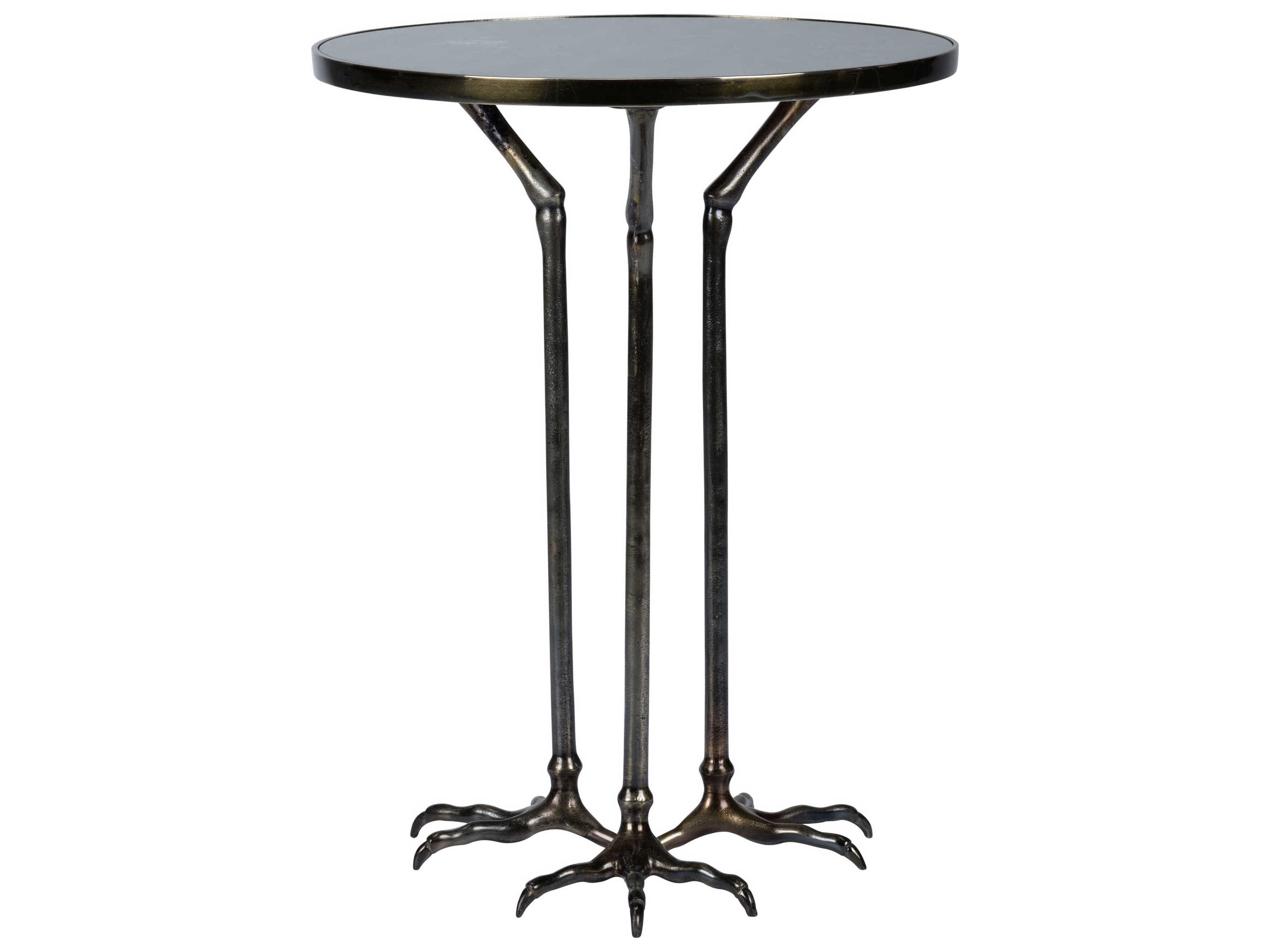 Bird Foot Round Marble Gold Green Side Table